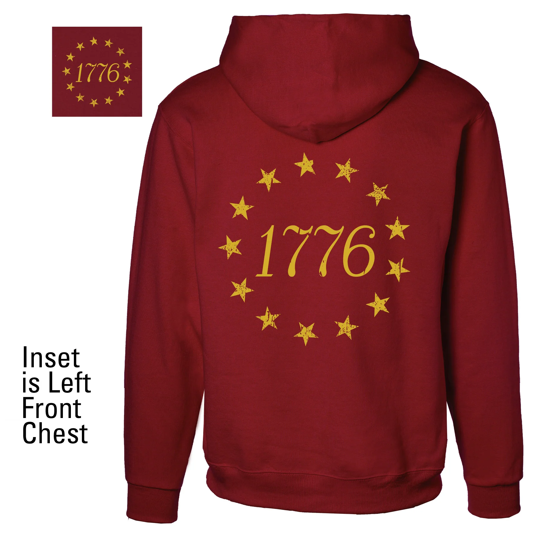 1776 Betsy Ross Flag Hoodie - Back Design - Image 8