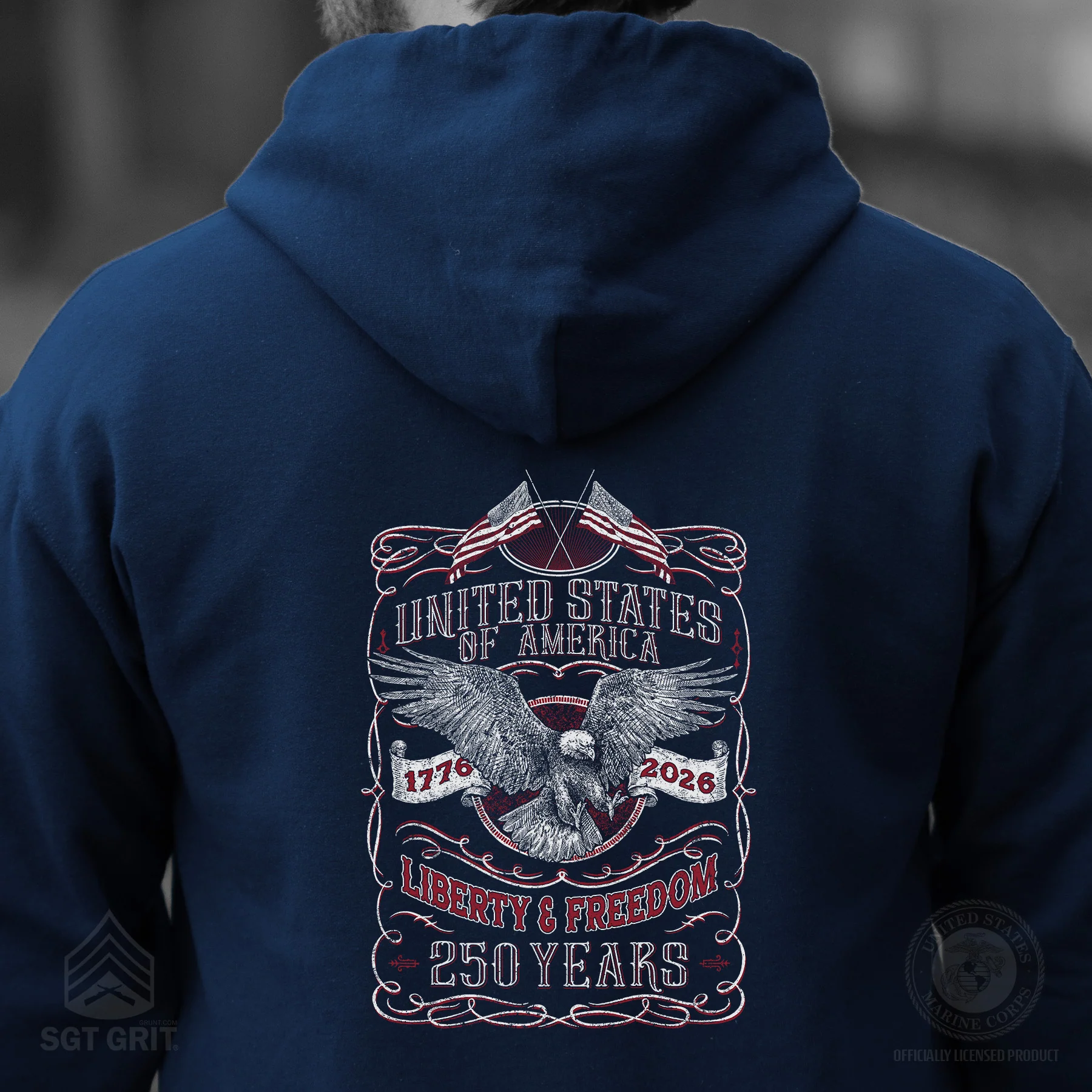 250 Years of Liberty & Freedom Hoodie - Back Design - Image 3