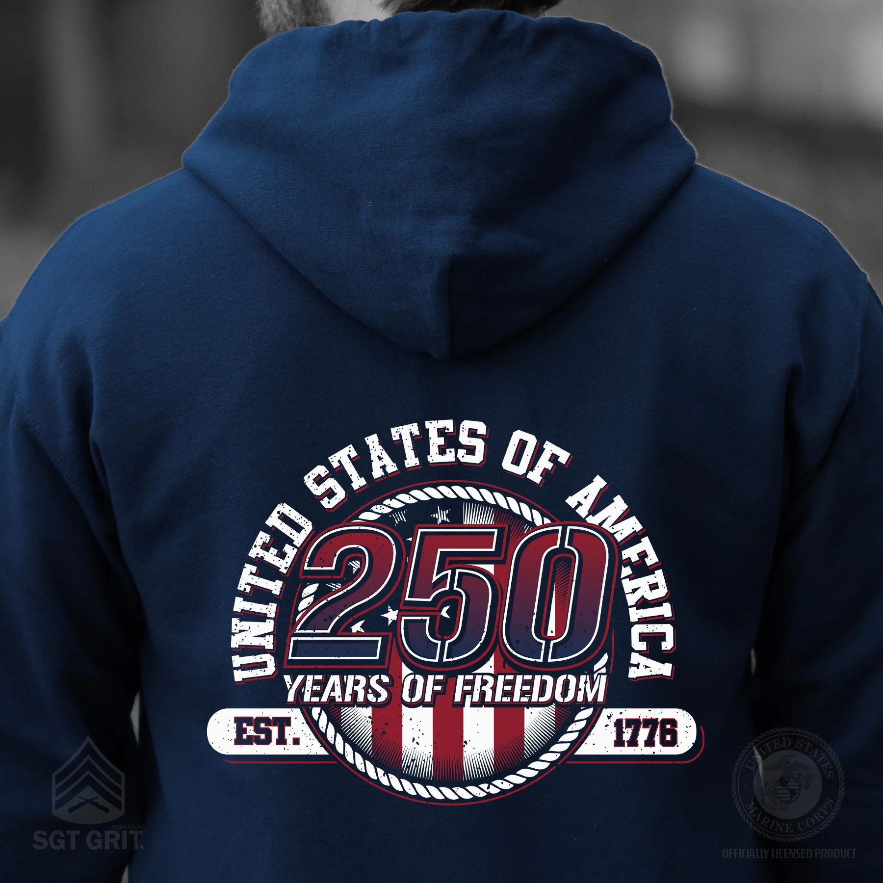 250 Years of Freedom Hoodie - Back Design - Image 3