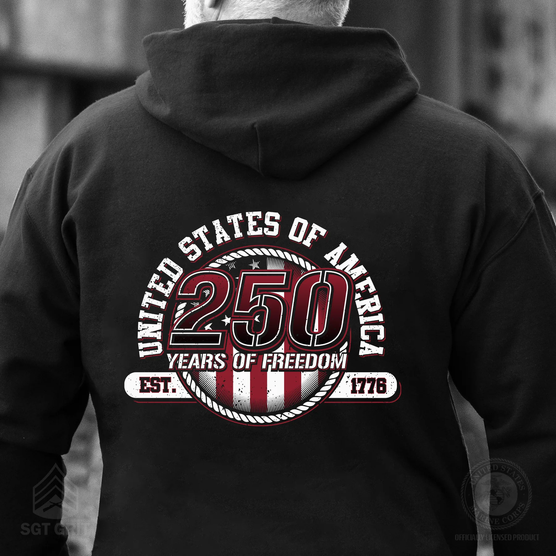 250 Years of Freedom Hoodie - Back Design - Image 6