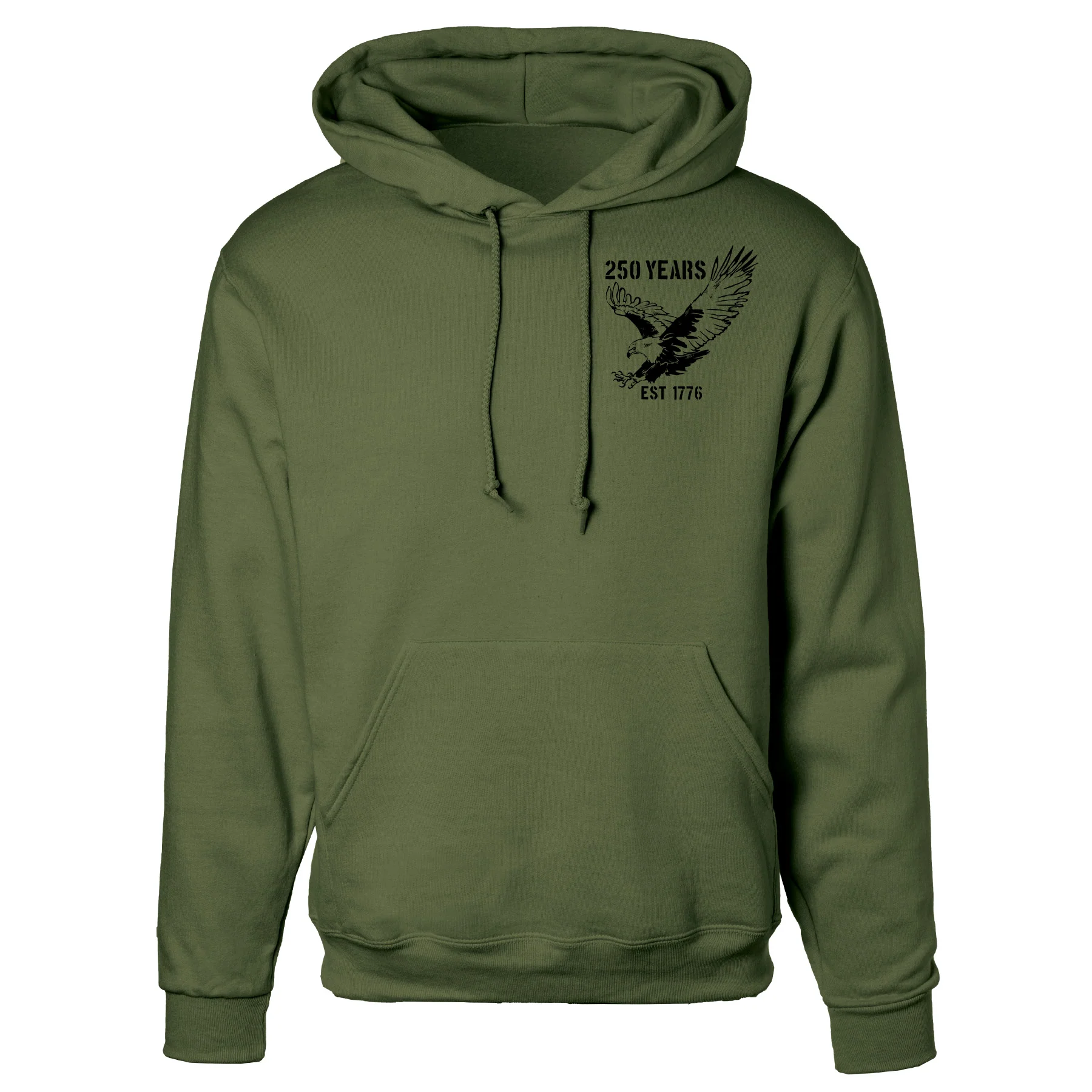 250 Years Eagle Hoodie – OD Green - Image 5
