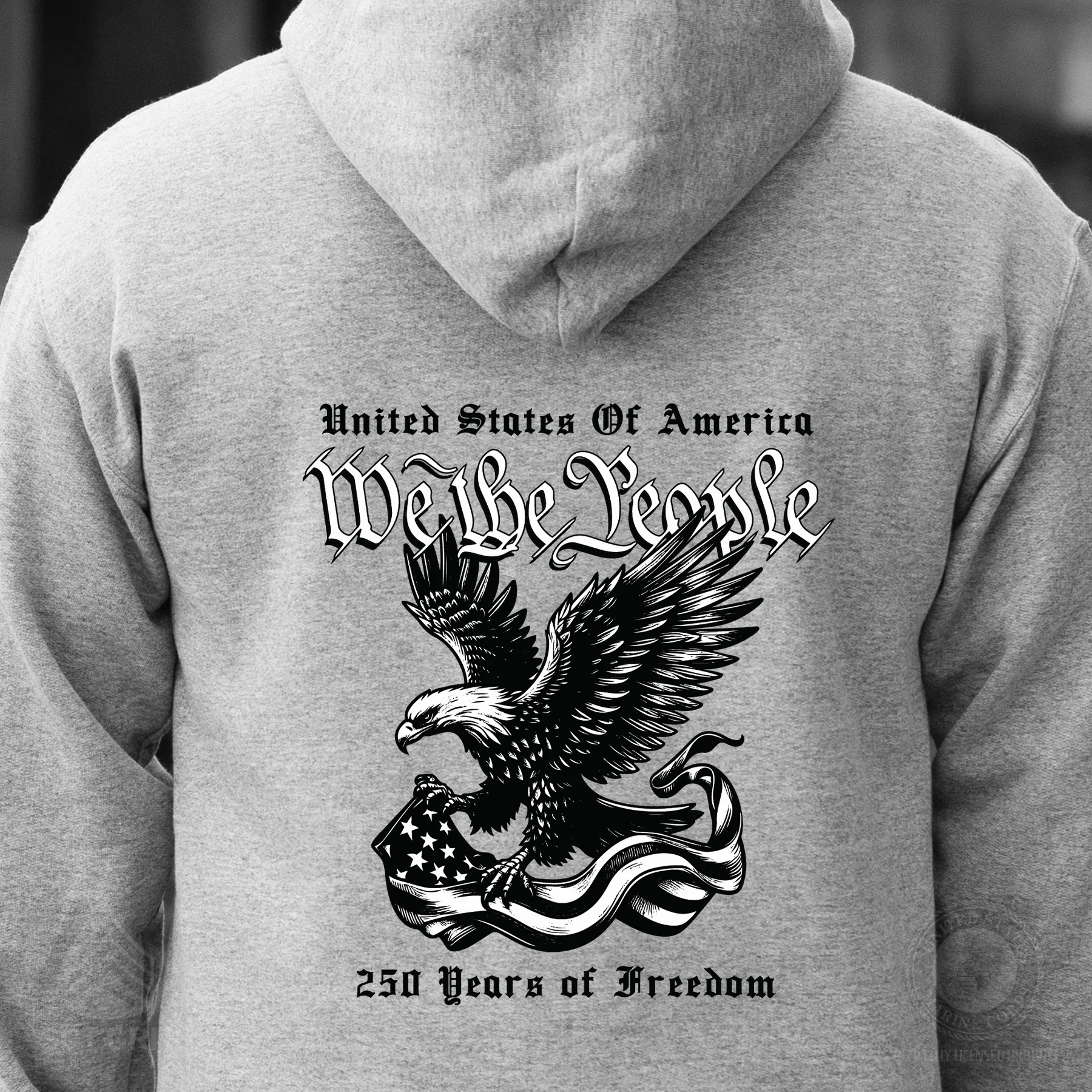 We The People 250 Years Eagle Hoodie- Back Design - Image 3
