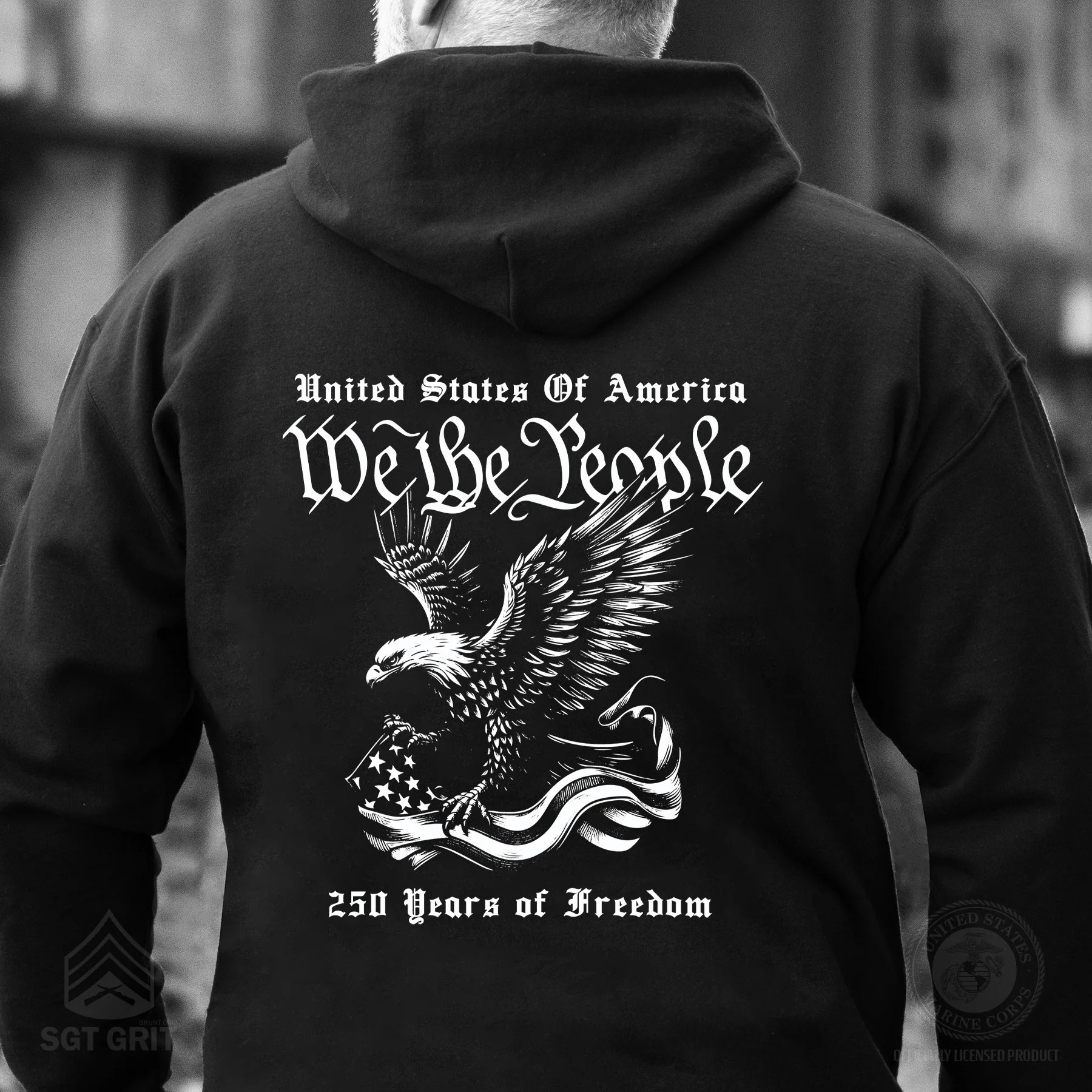 We The People 250 Years Eagle Hoodie- Back Design - Image 6