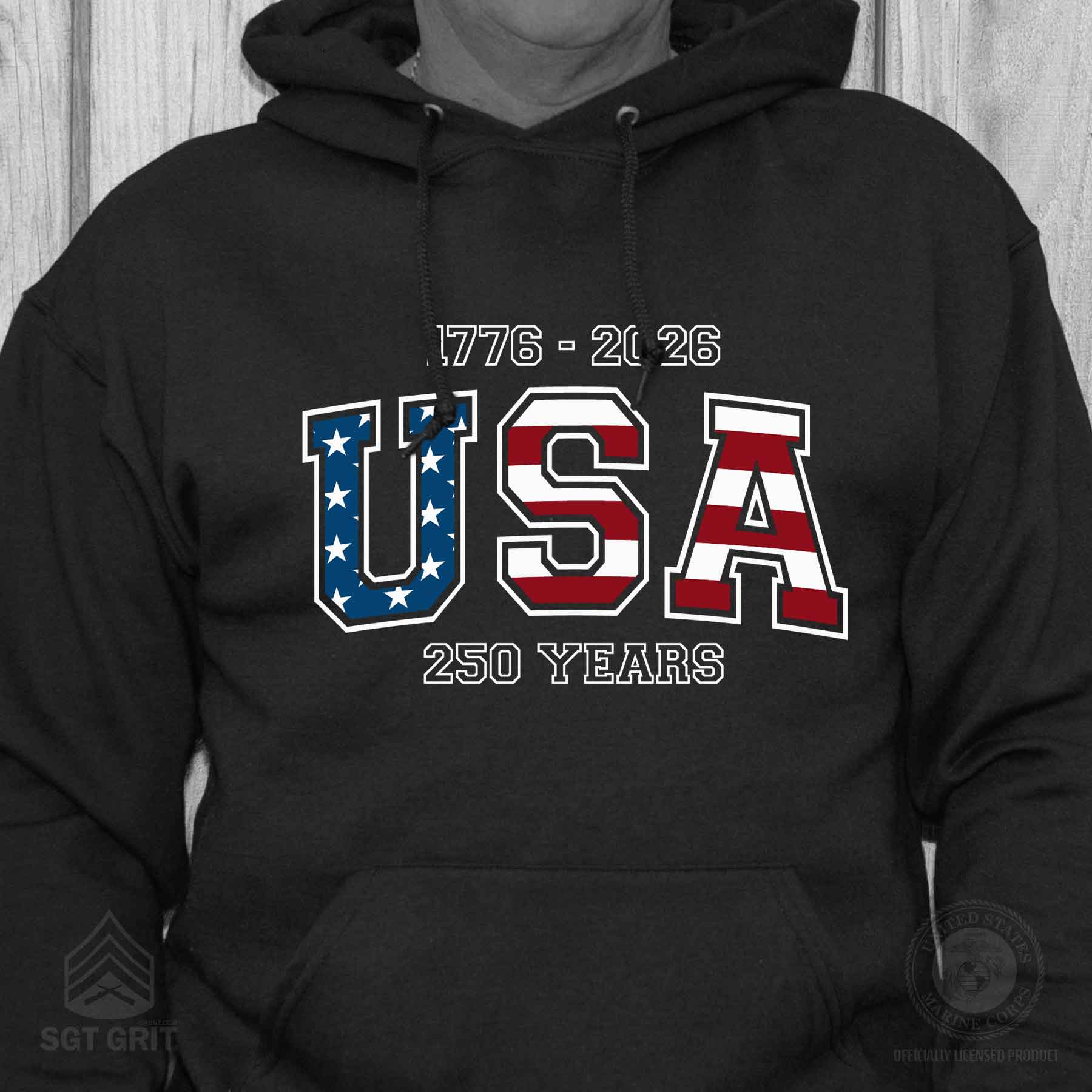 USA 250 Years Flag Hoodie - Image 2