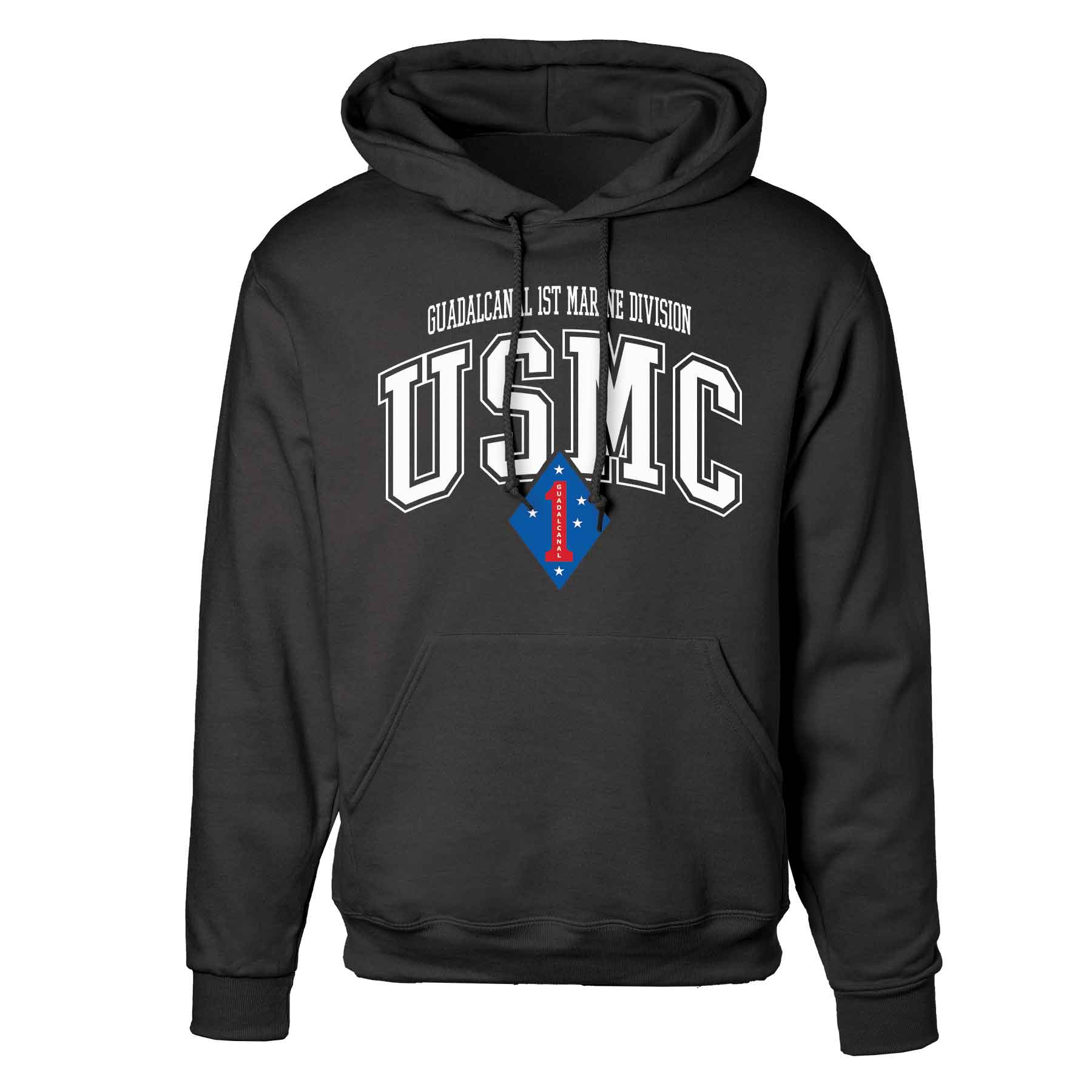 Guadalcanal 1st Marine Division Arched Hoodie
