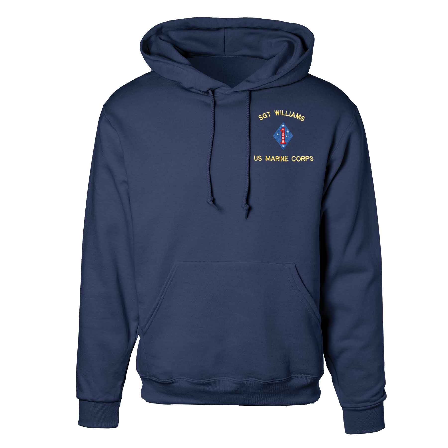 Vietnam 1st Marine Division Embroidered Hoodie - Image 3