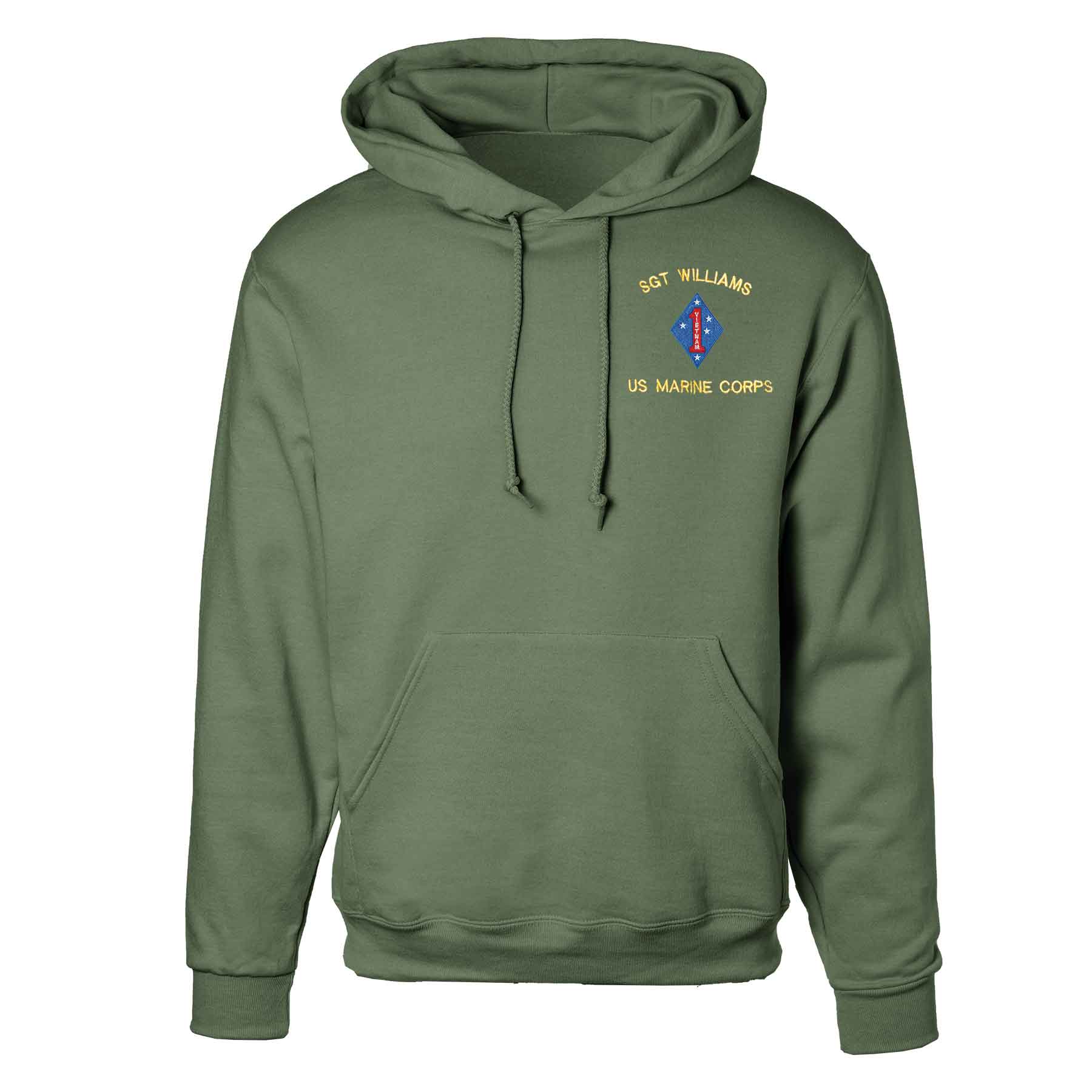 Vietnam 1st Marine Division Embroidered Hoodie - Image 4