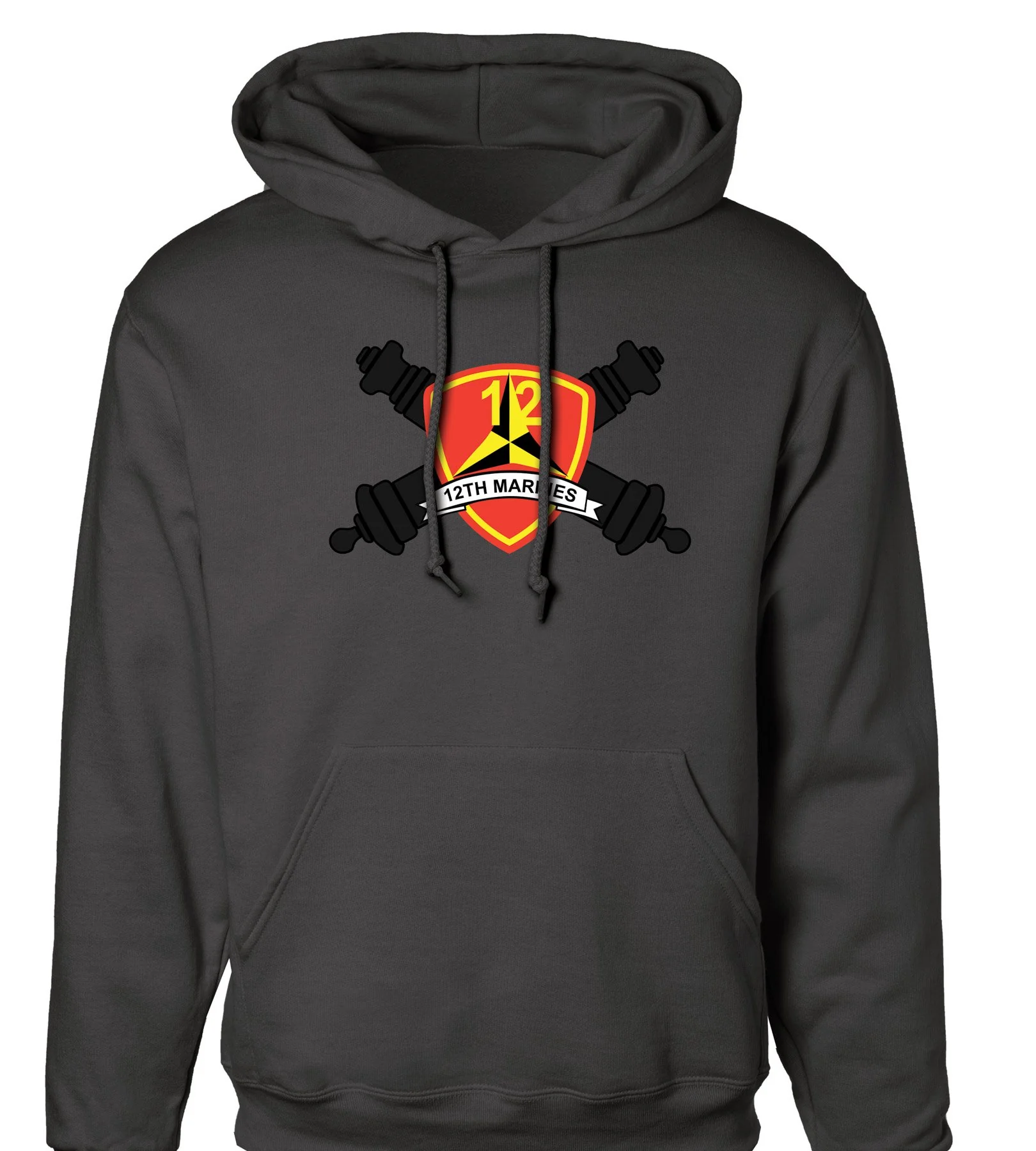 12th Marines Regimental Hoodie- Crossed Cannons - Image 2