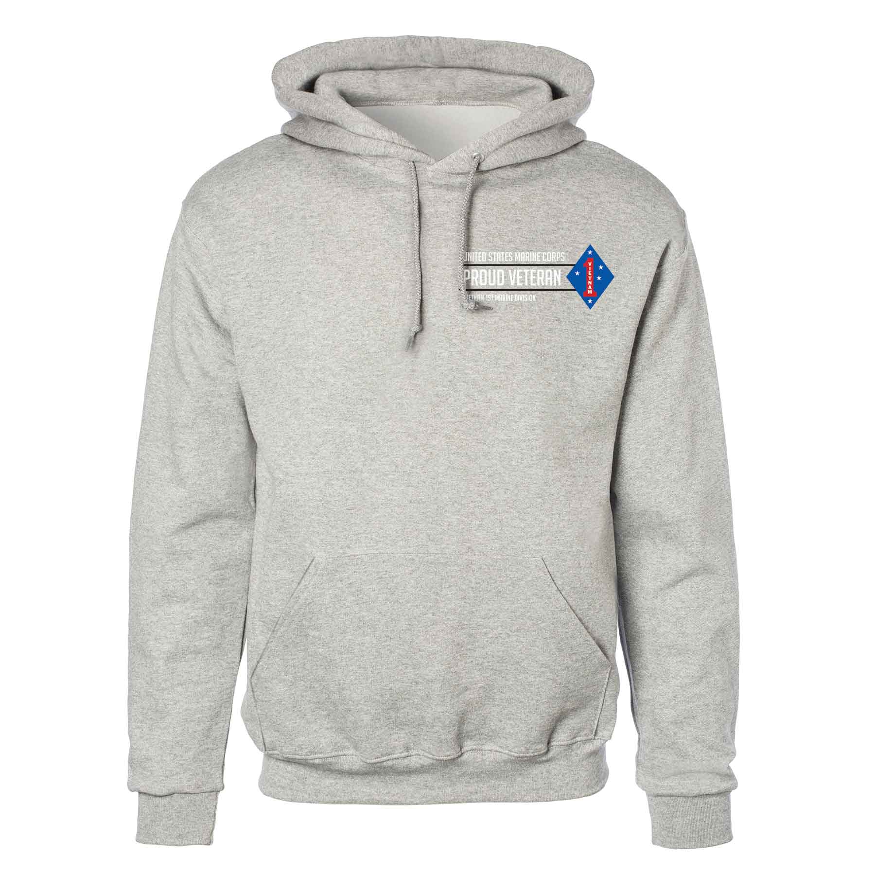 Vietnam 1st Marine Division Proud Veteran Hoodie - Image 2