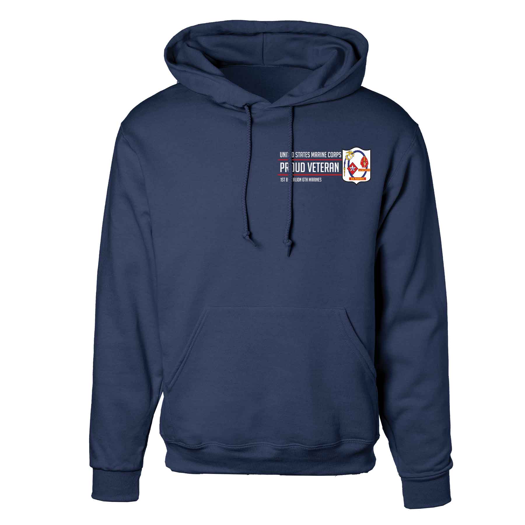 1st Battalion 6th Marines Proud Veteran Hoodie - Image 3