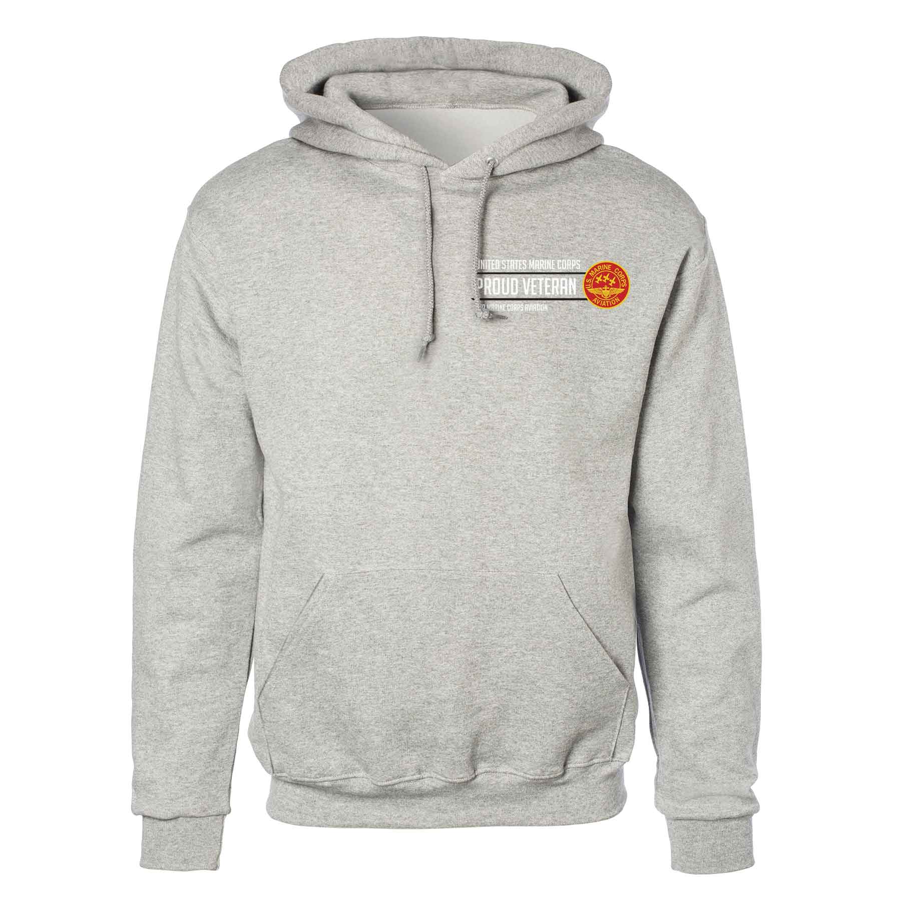 Red Marine Corps Aviation Proud Veteran Hoodie - Image 2