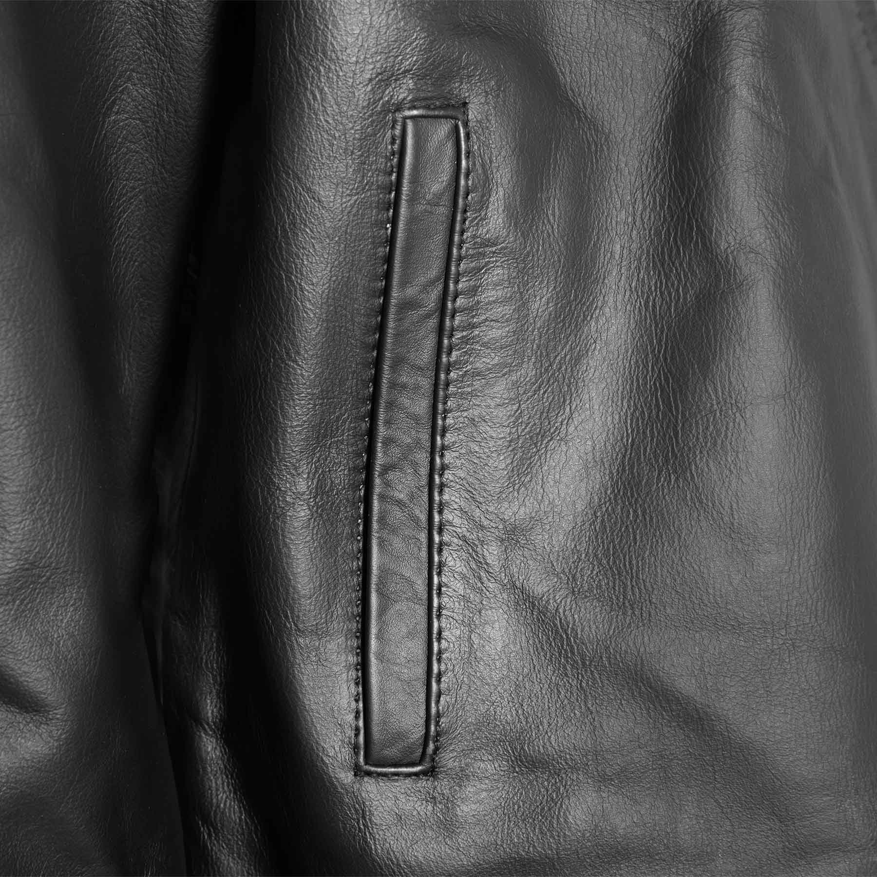 Black Leather Embossed Jacket - Image 6