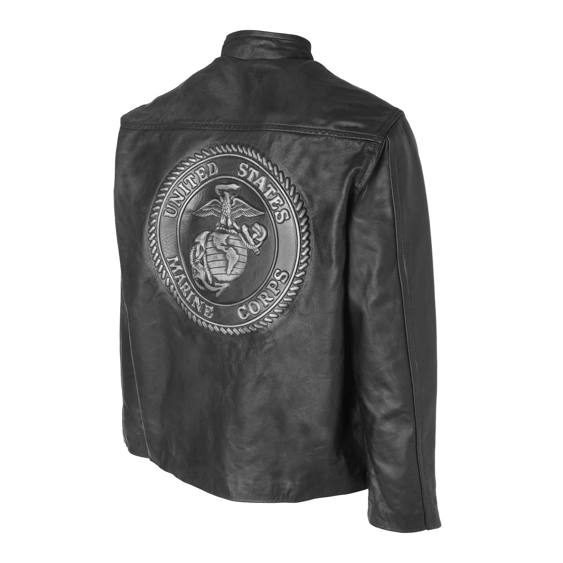 Black Leather Embossed Jacket - Image 9