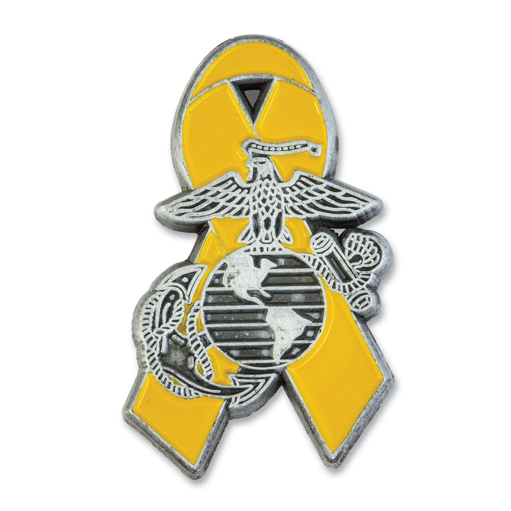 Yellow Ribbon Eagle Globe & Anchor Pin
