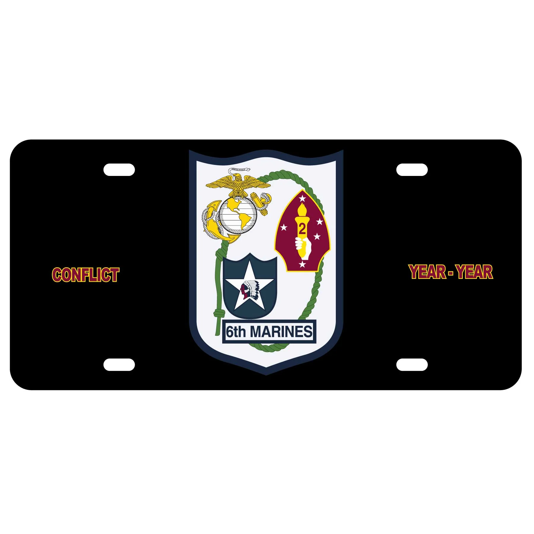 6th Marines Regimental License Plate - Image 2