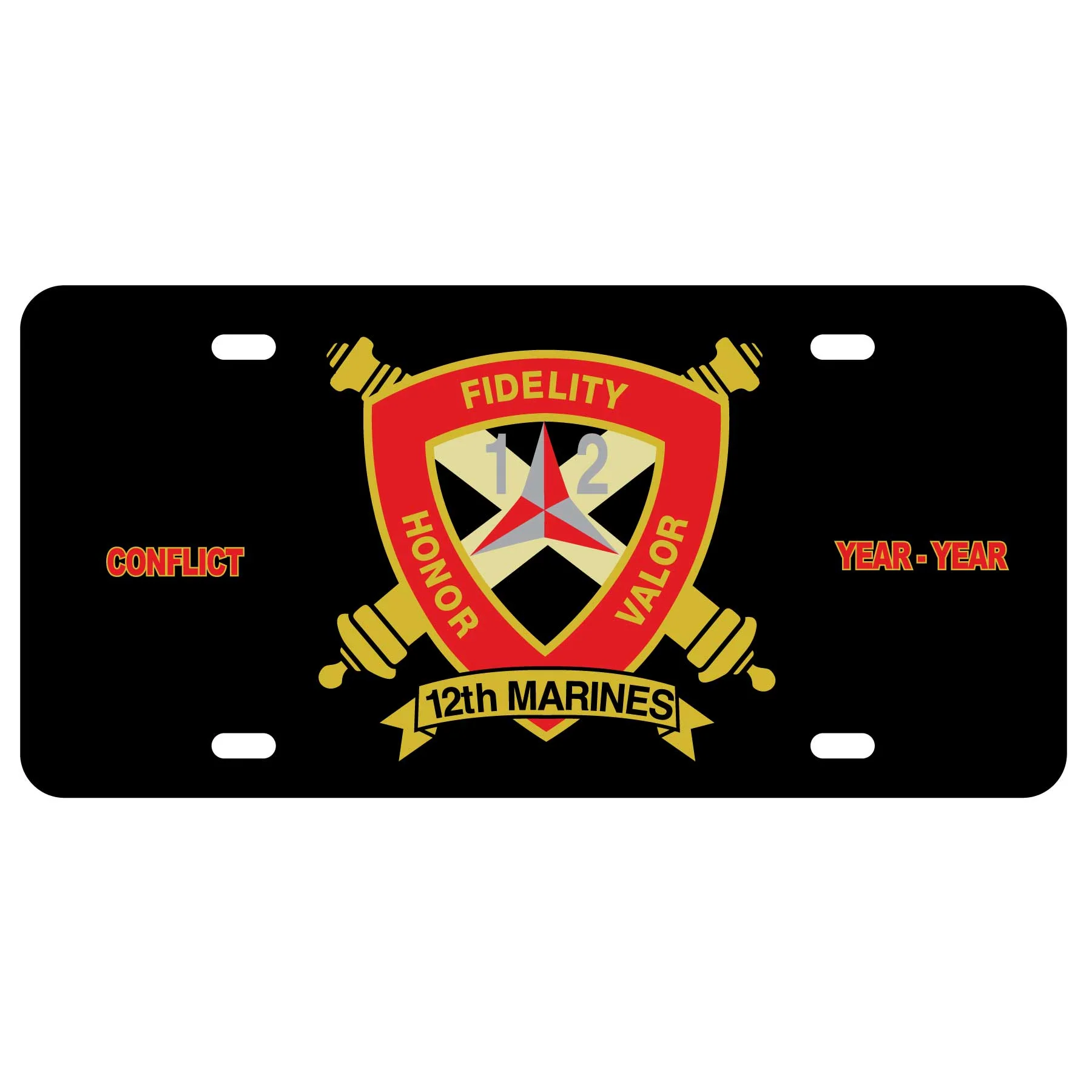 12th Marines Regimental (Alternate Design) License Plate - Image 2