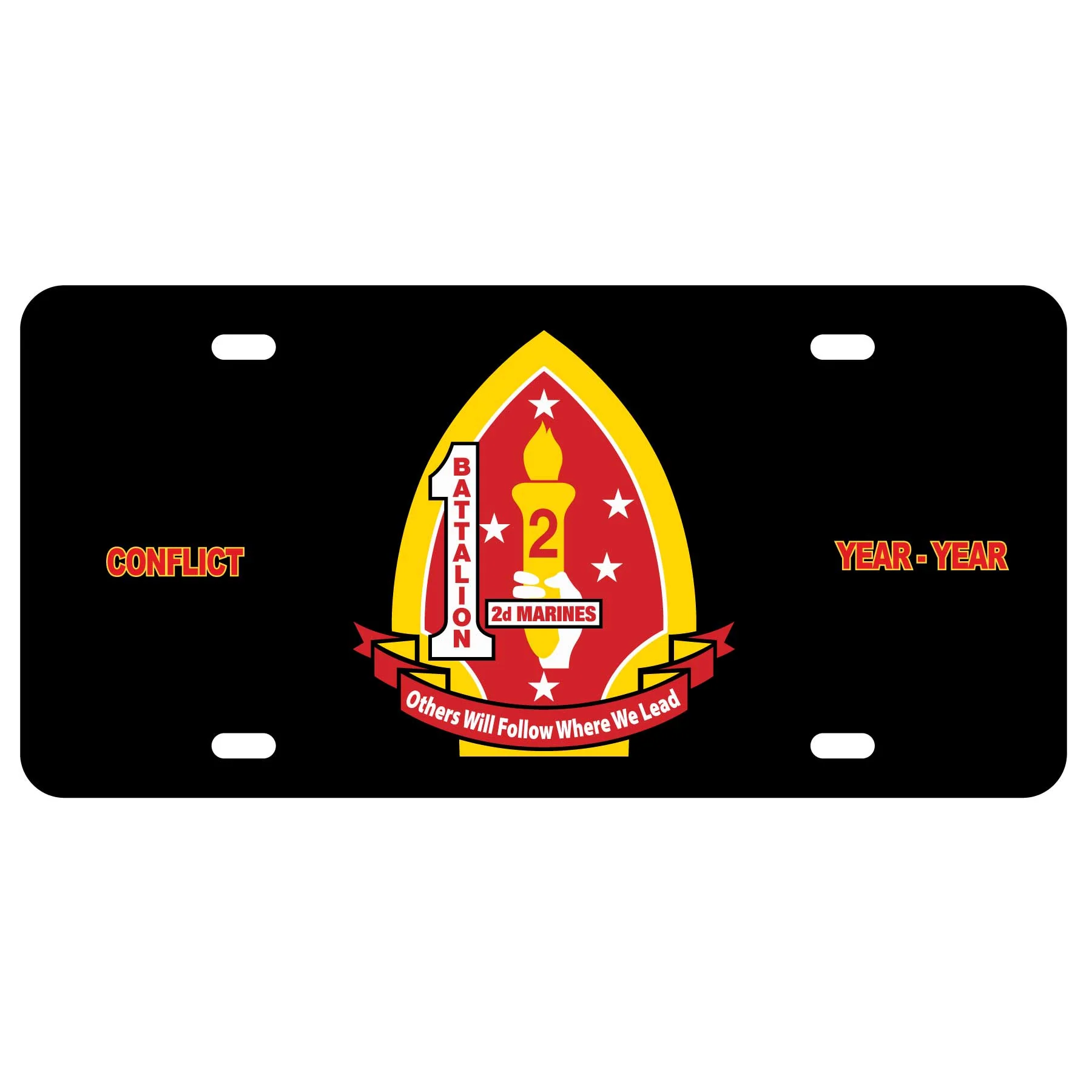 1st Battalion 2nd Marines License Plate - Image 2