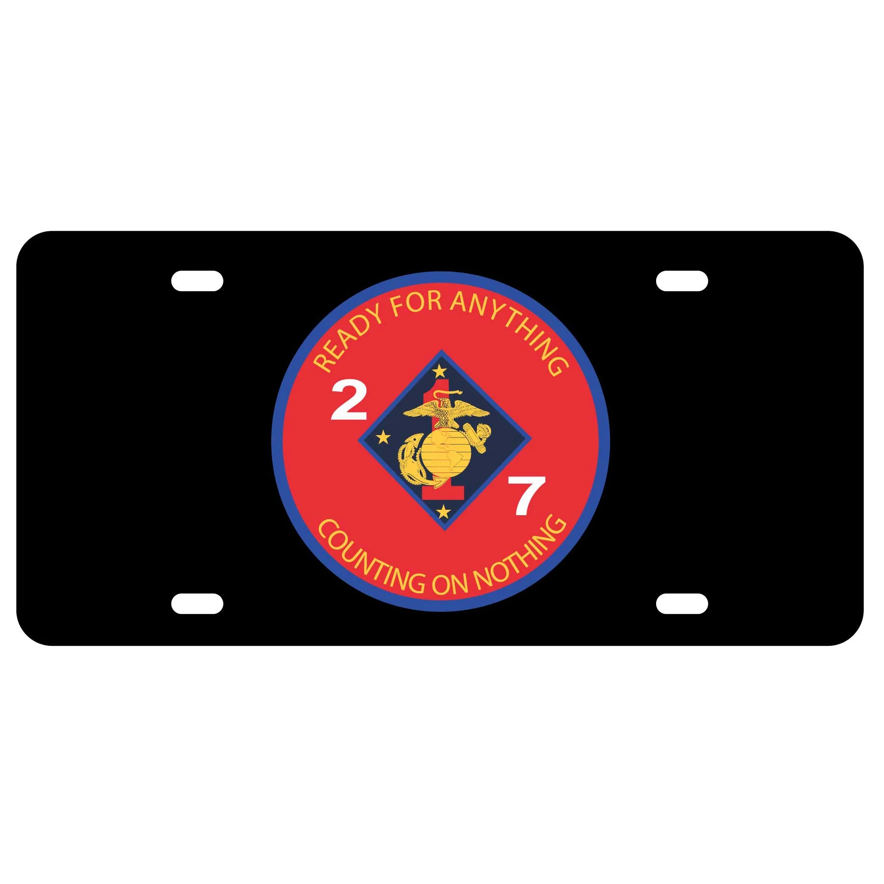 2nd Battalion 7th Marines License Plate- Red
