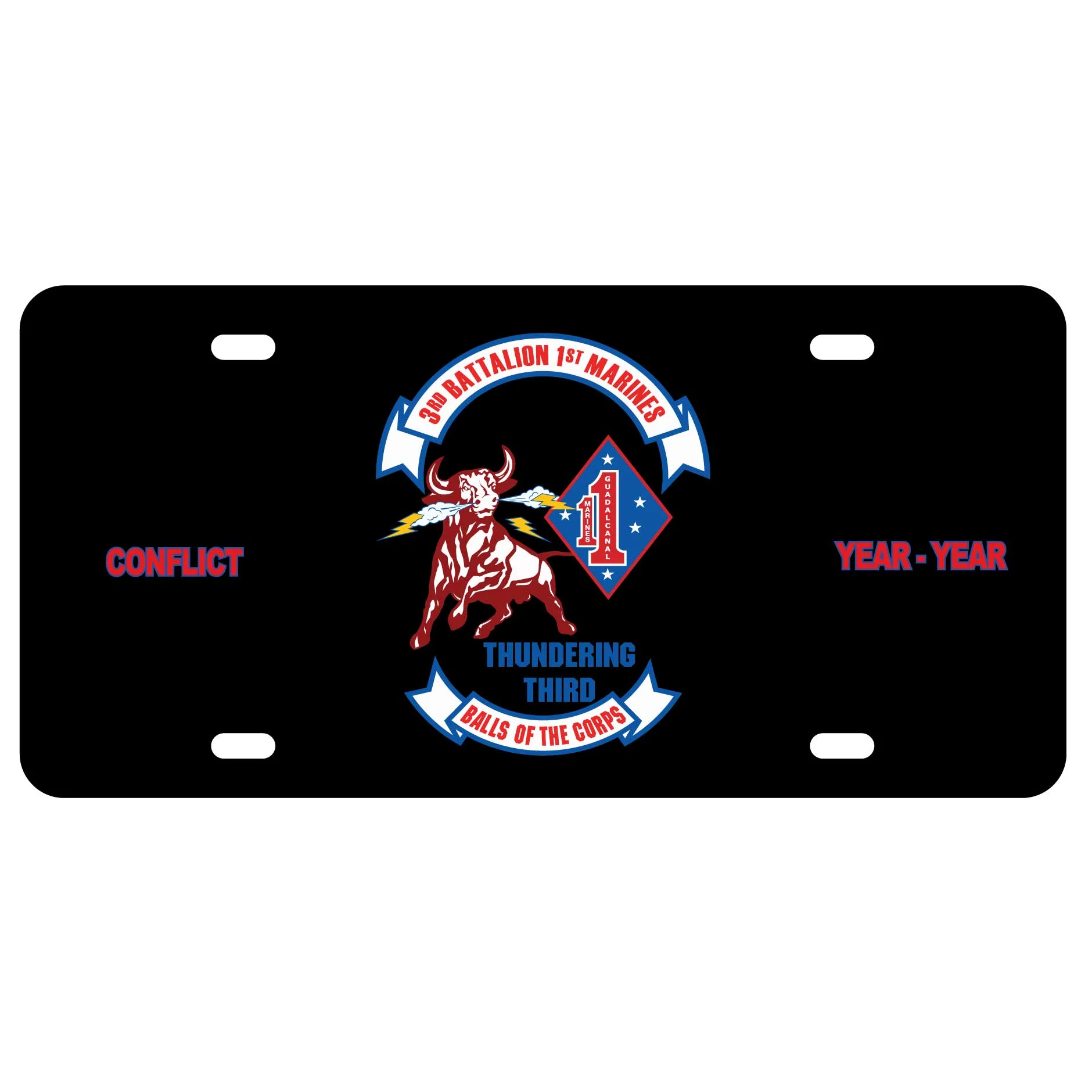 3rd Battalion 1st Marines (Alternate Design) License Plate - Image 2