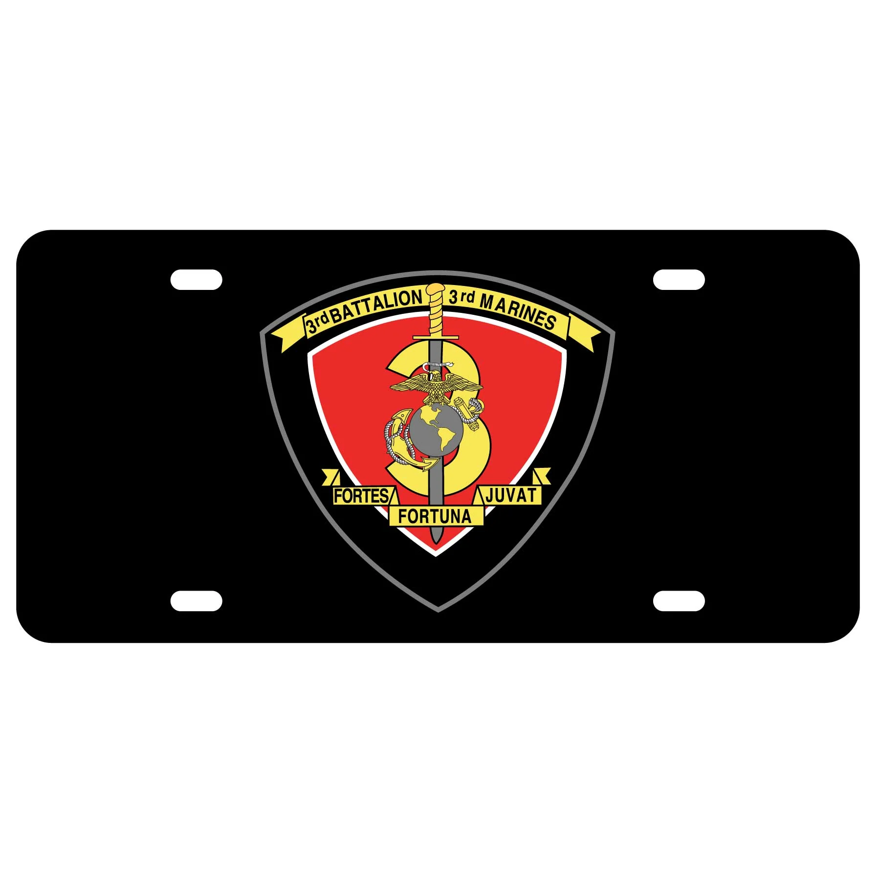 3rd Battalion 3rd Marines License Plate- Black