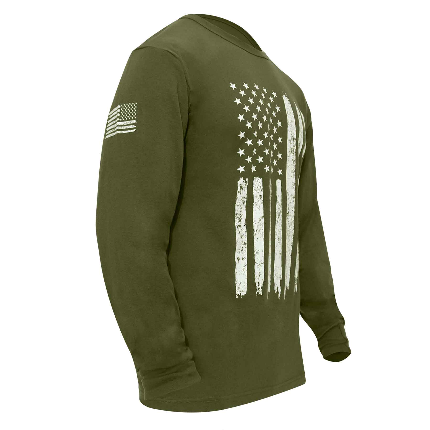 Distressed Flag Long Sleeve T-shirt - Image 2
