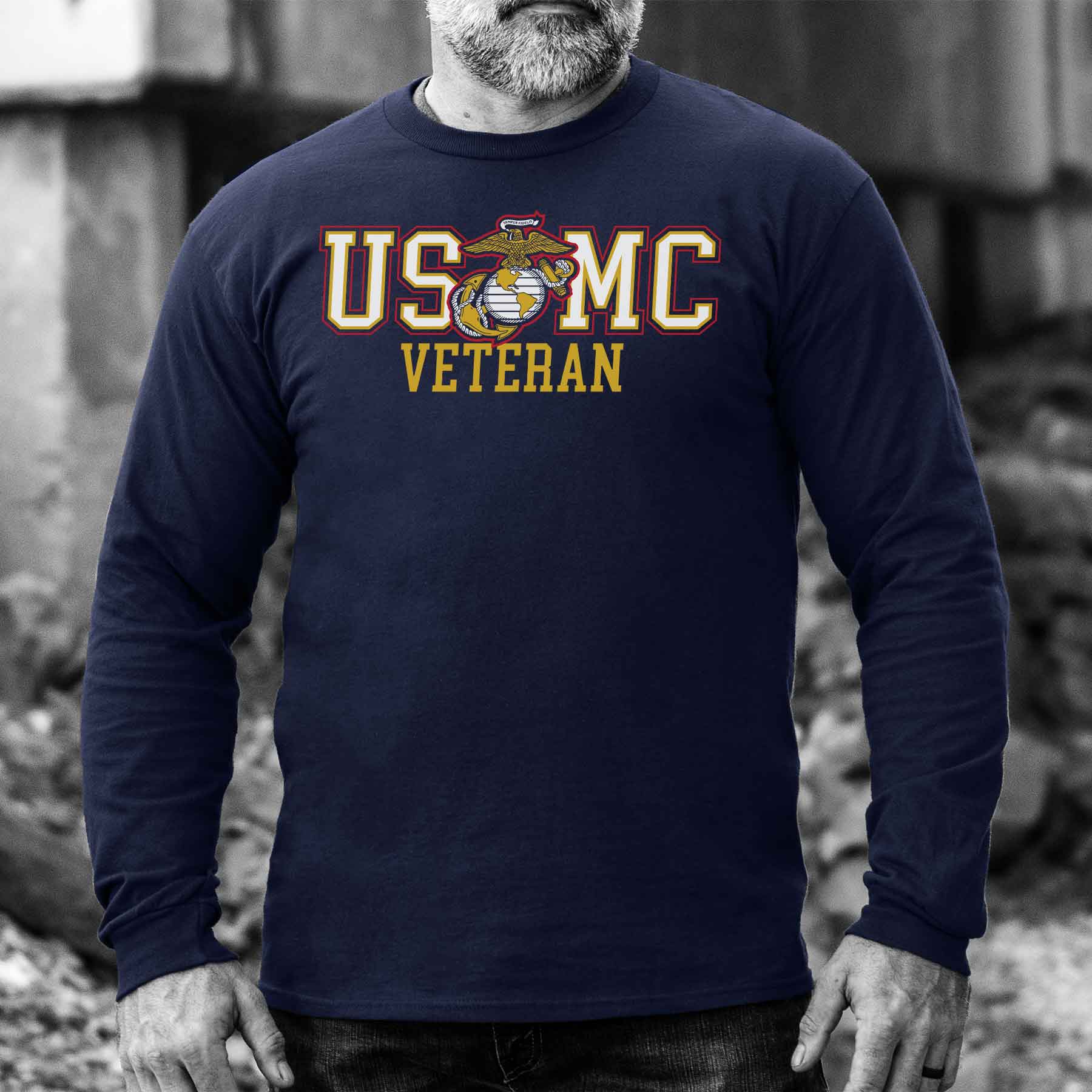 Bold USMC Veteran Long Sleeve - Image 9