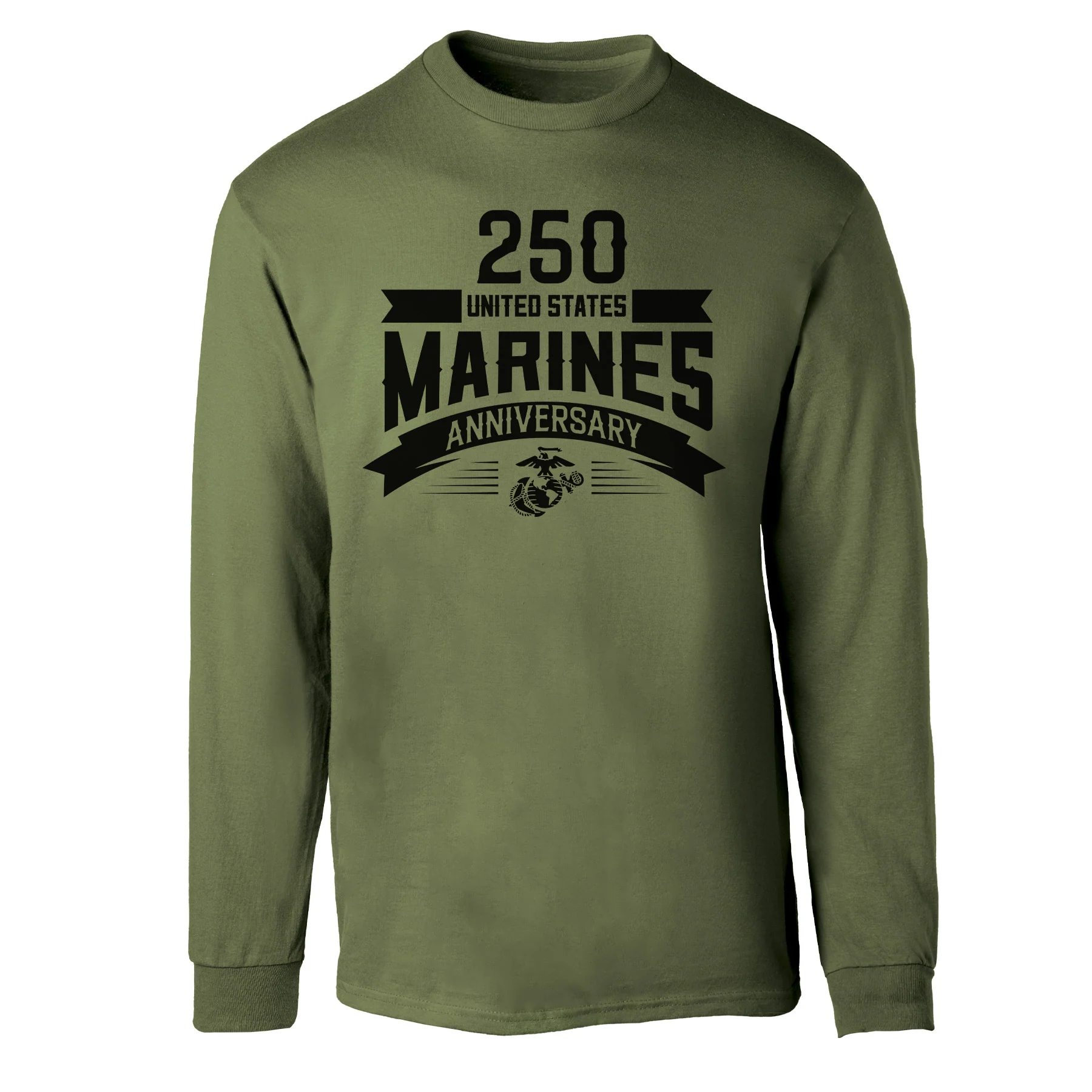 USMC 250th Anniversary Ribbon Long Sleeve Shirt