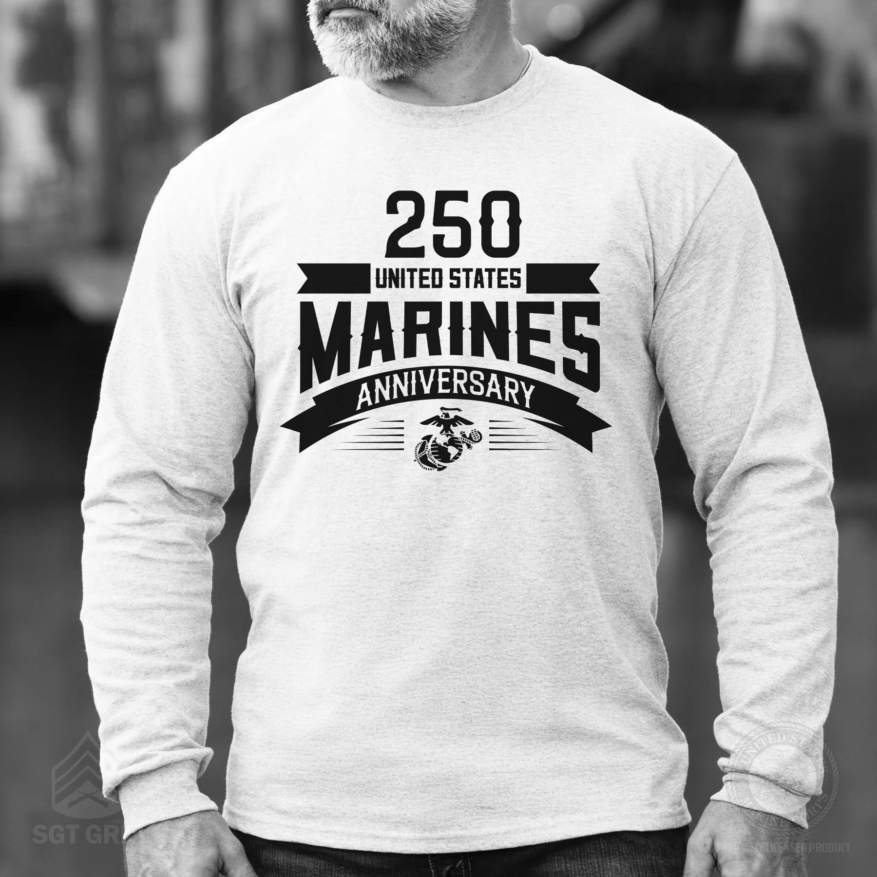 USMC 250th Anniversary Ribbon Long Sleeve Shirt - Image 5