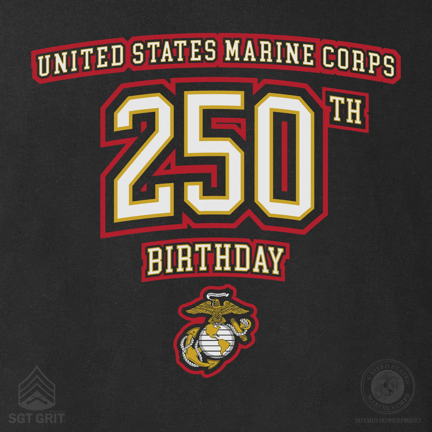 USMC 250th Birthday Athletic Long Sleeve Shirt - Image 3