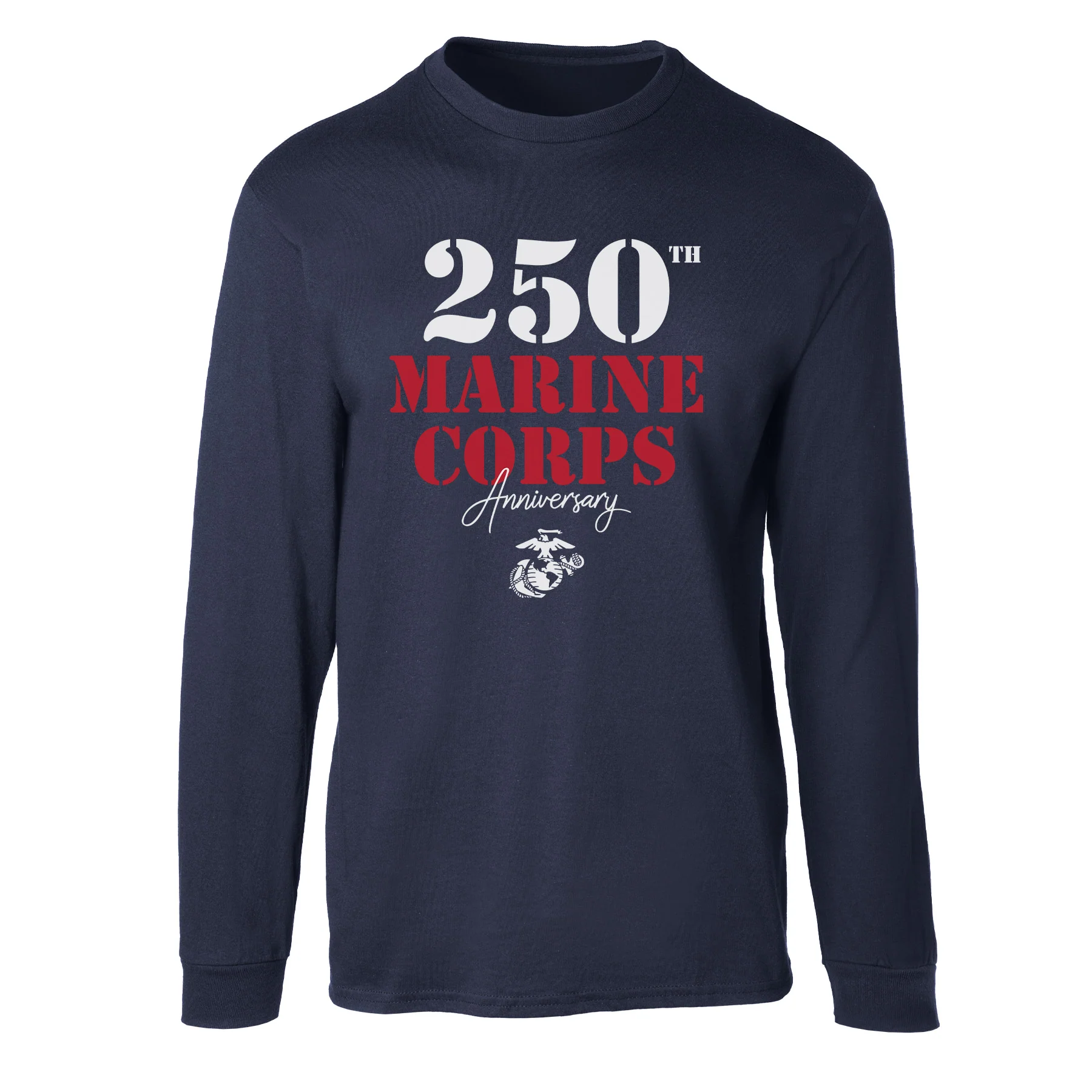 USMC 250th Anniversary Stencil Long Sleeve Shirt