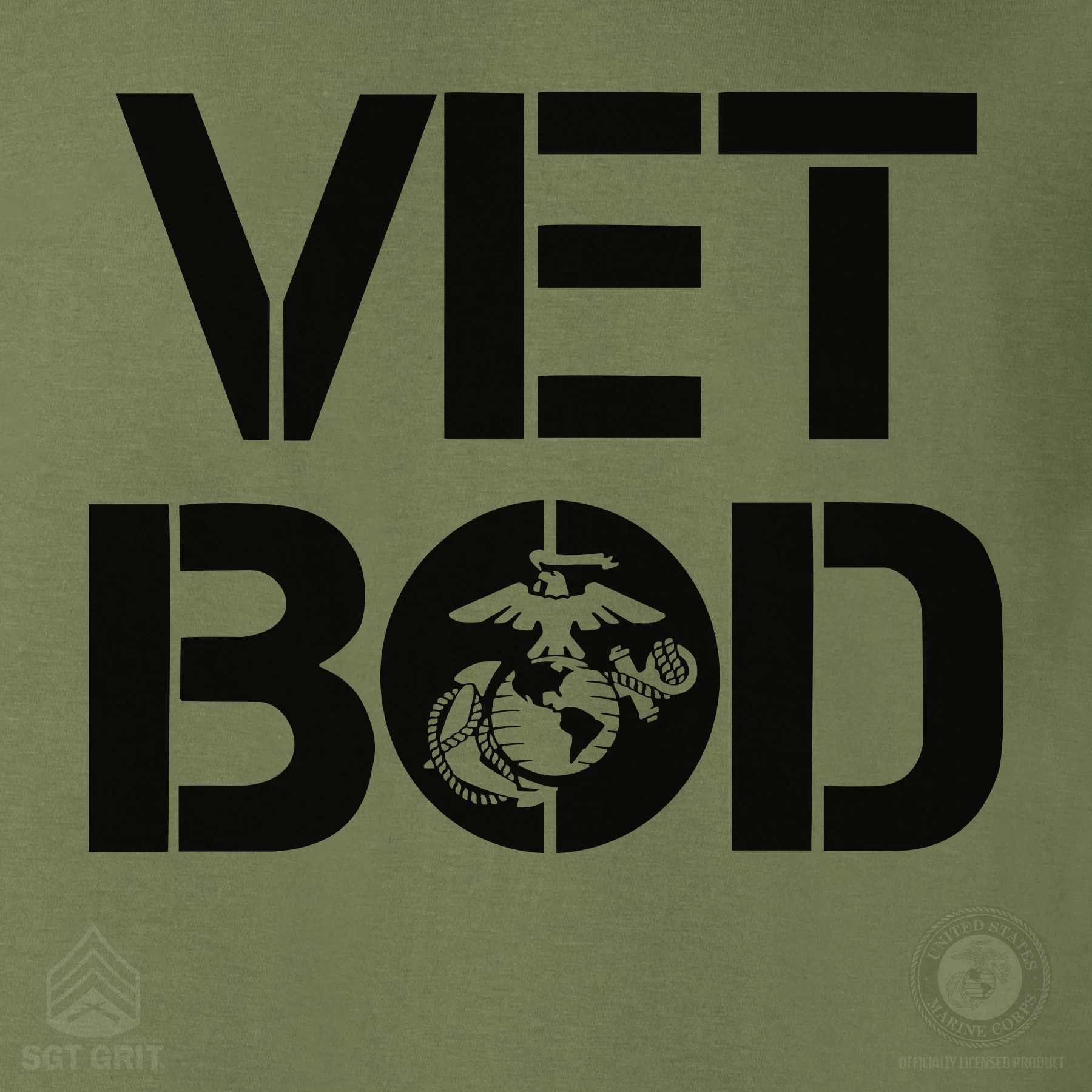 Vet Bod Long Sleeve T-Shirt- OD Green - Image 3