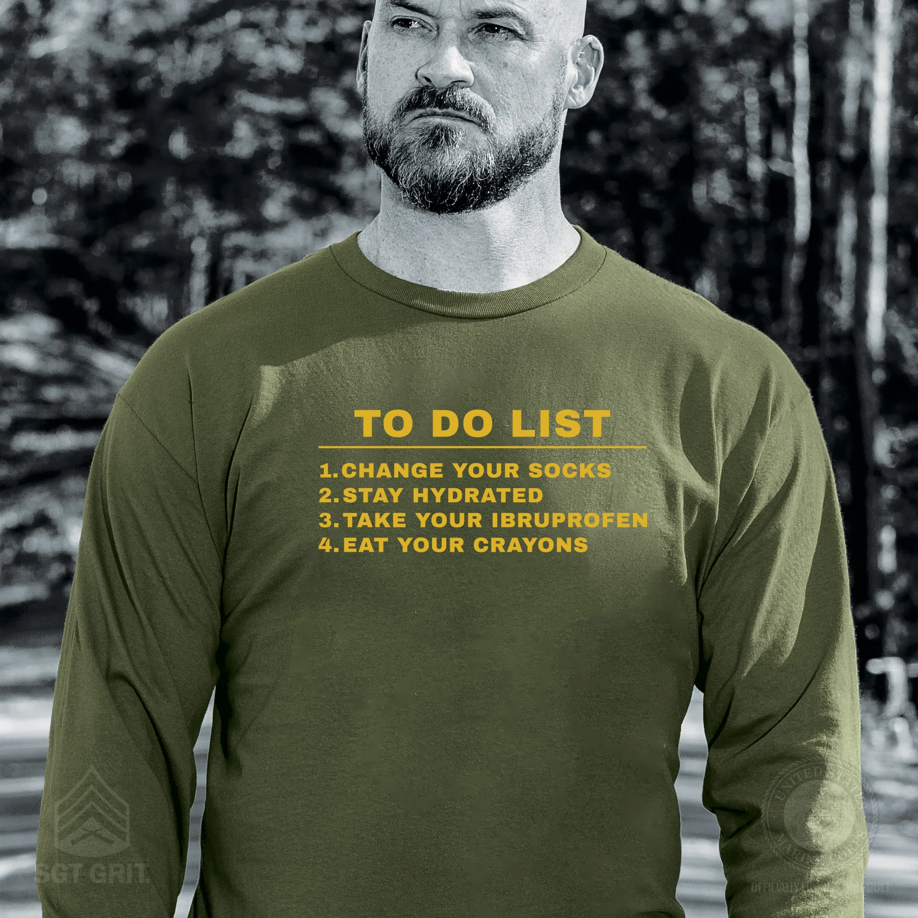 USMC To Do List Long Sleeve Shirt - Image 2