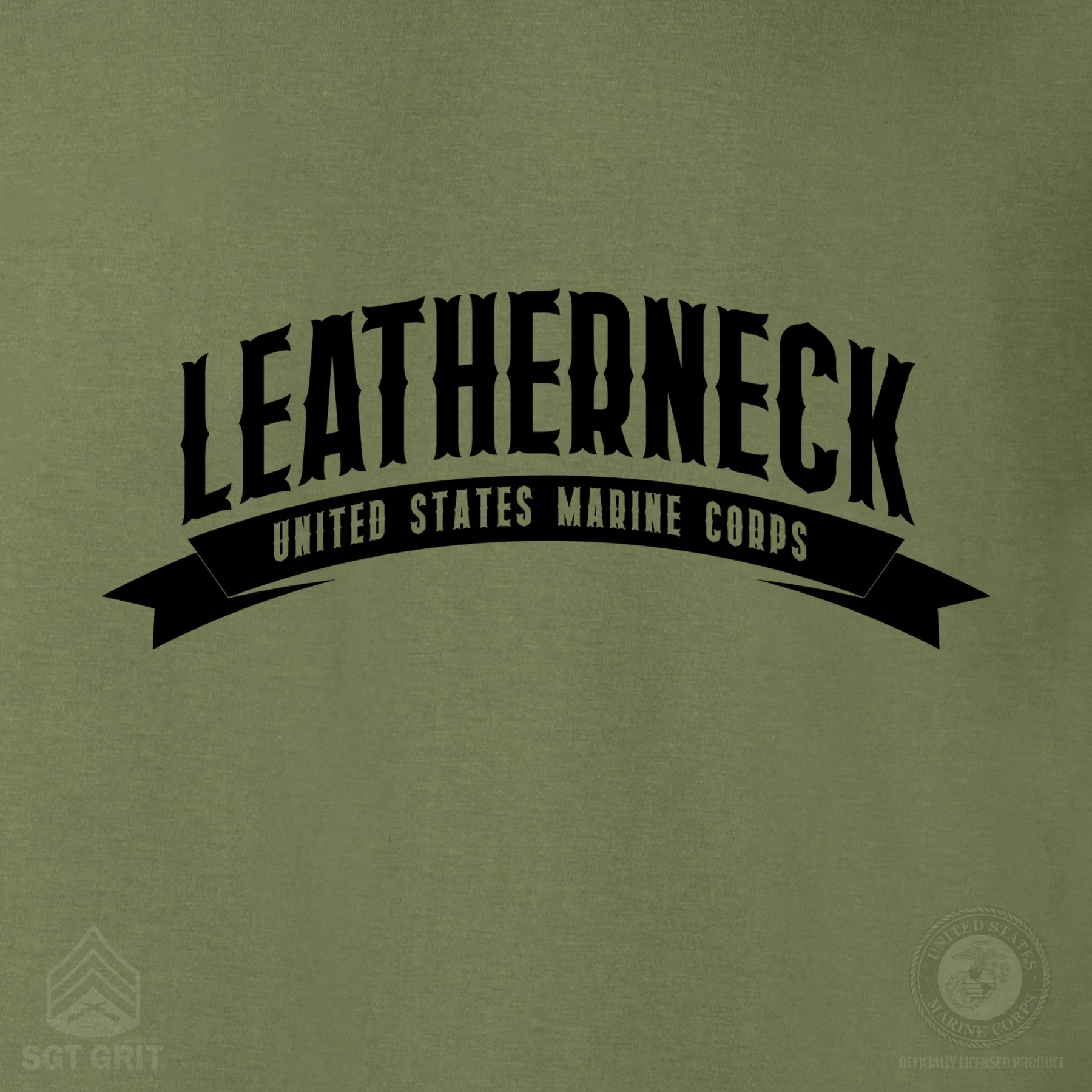 USMC Leatherneck Left Chest Long Sleeve Shirt- OD Green - Image 3