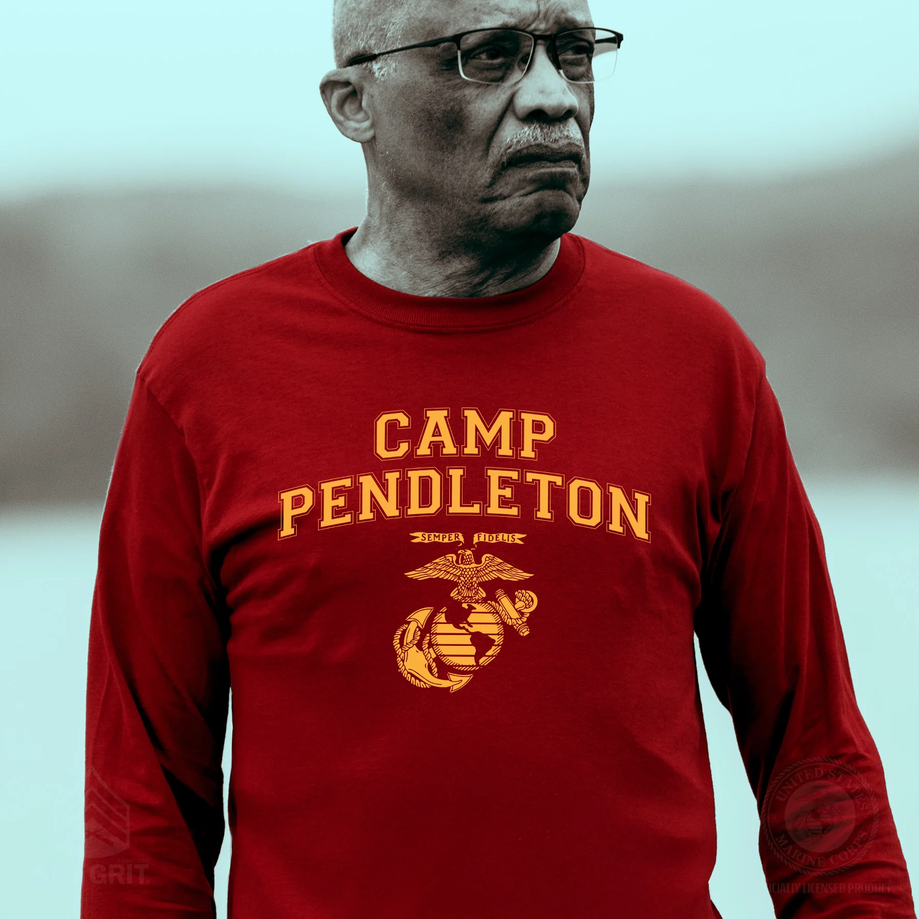 Marine Corps Base Collegiate EGA Long Sleeve T-Shirt - Image 11