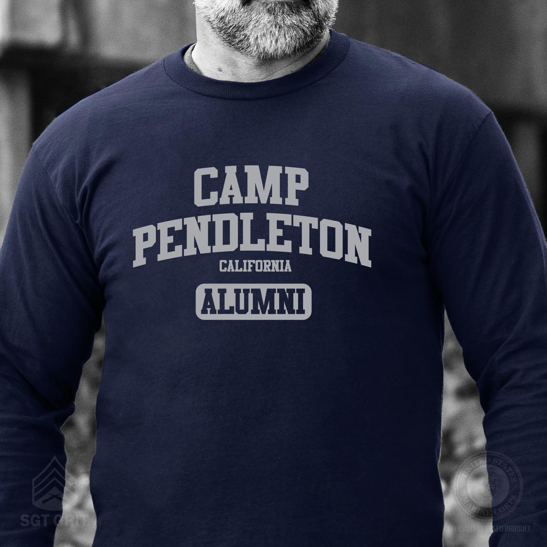 Marine Corps Camp Collegiate Alumni Long Sleeve T-Shirt - Image 11