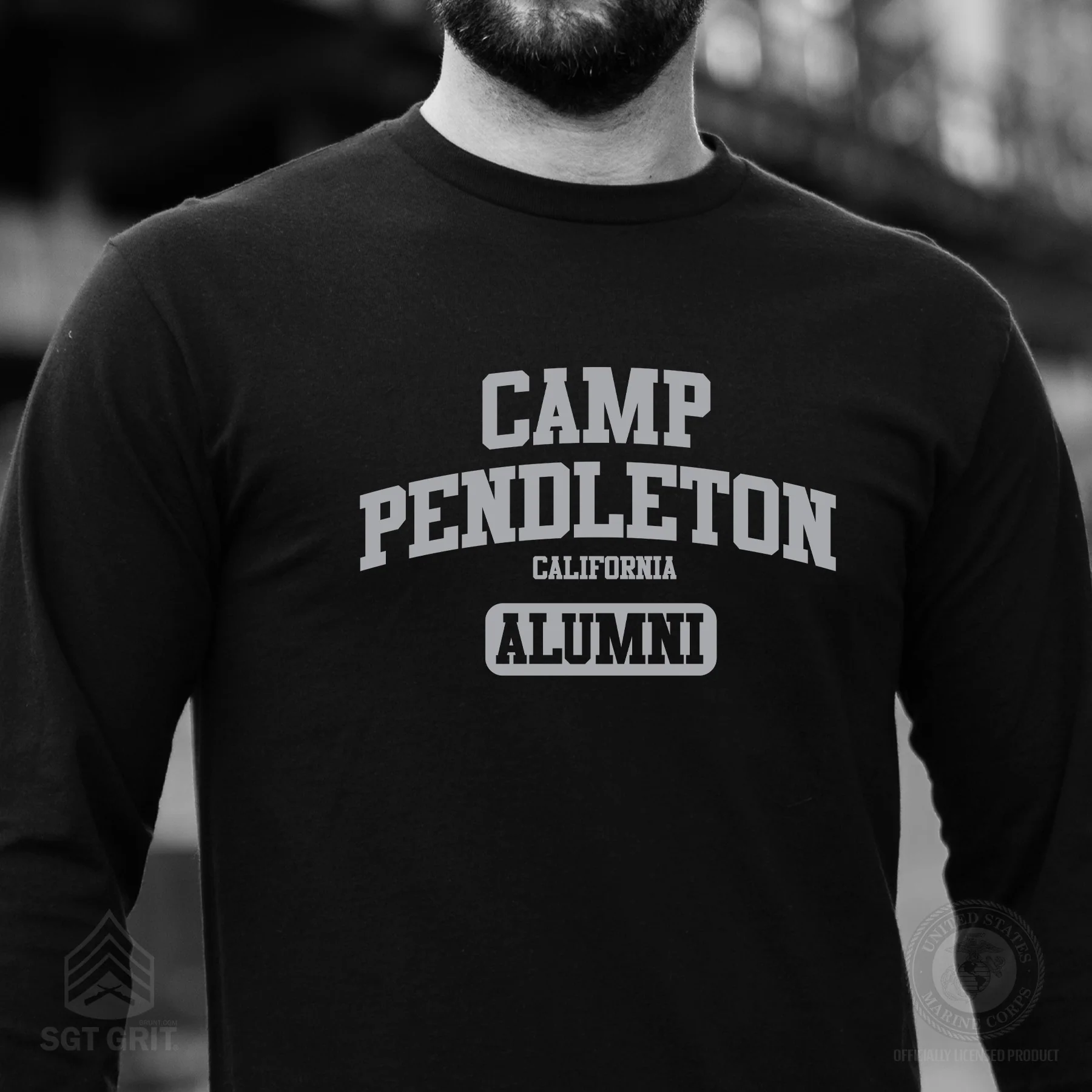 Marine Corps Camp Collegiate Alumni Long Sleeve T-Shirt - Image 4