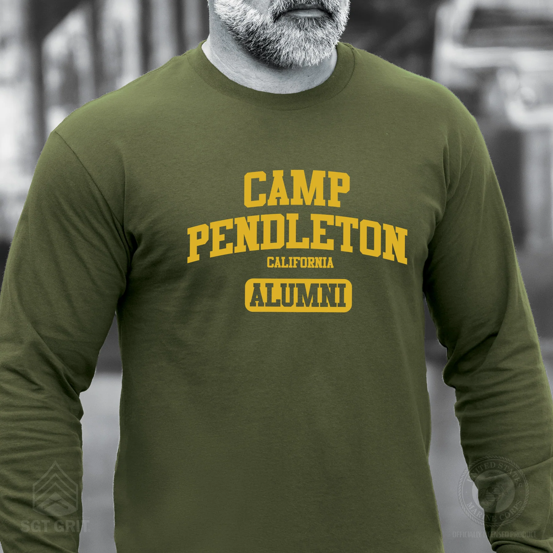Marine Corps Camp Collegiate Alumni Long Sleeve T-Shirt - Image 6