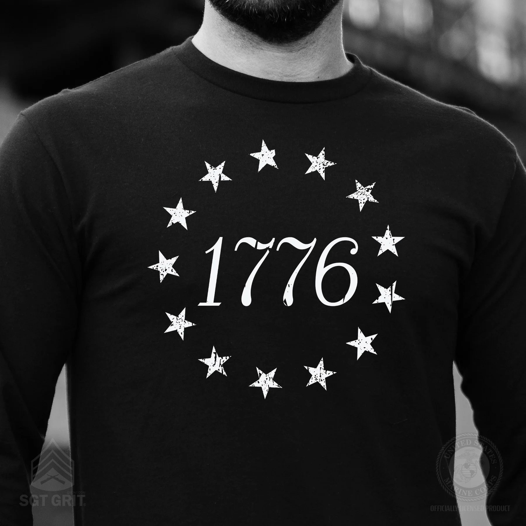 1776 Betsy Ross Flag Long Sleeve T-Shirt - Image 8