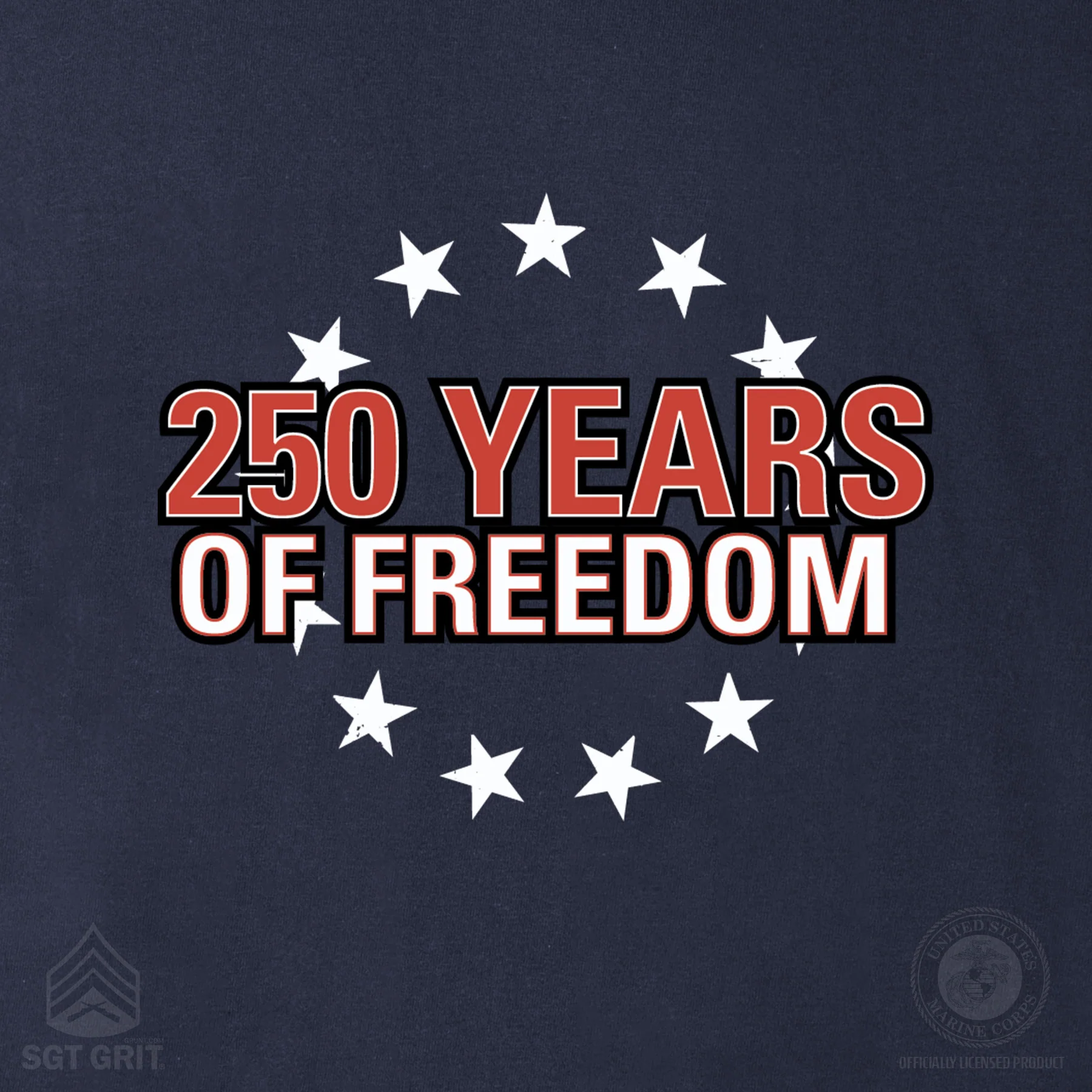 Cheers to 250 Years of Freedom Long Sleeve T-Shirt - Back Design - Image 4