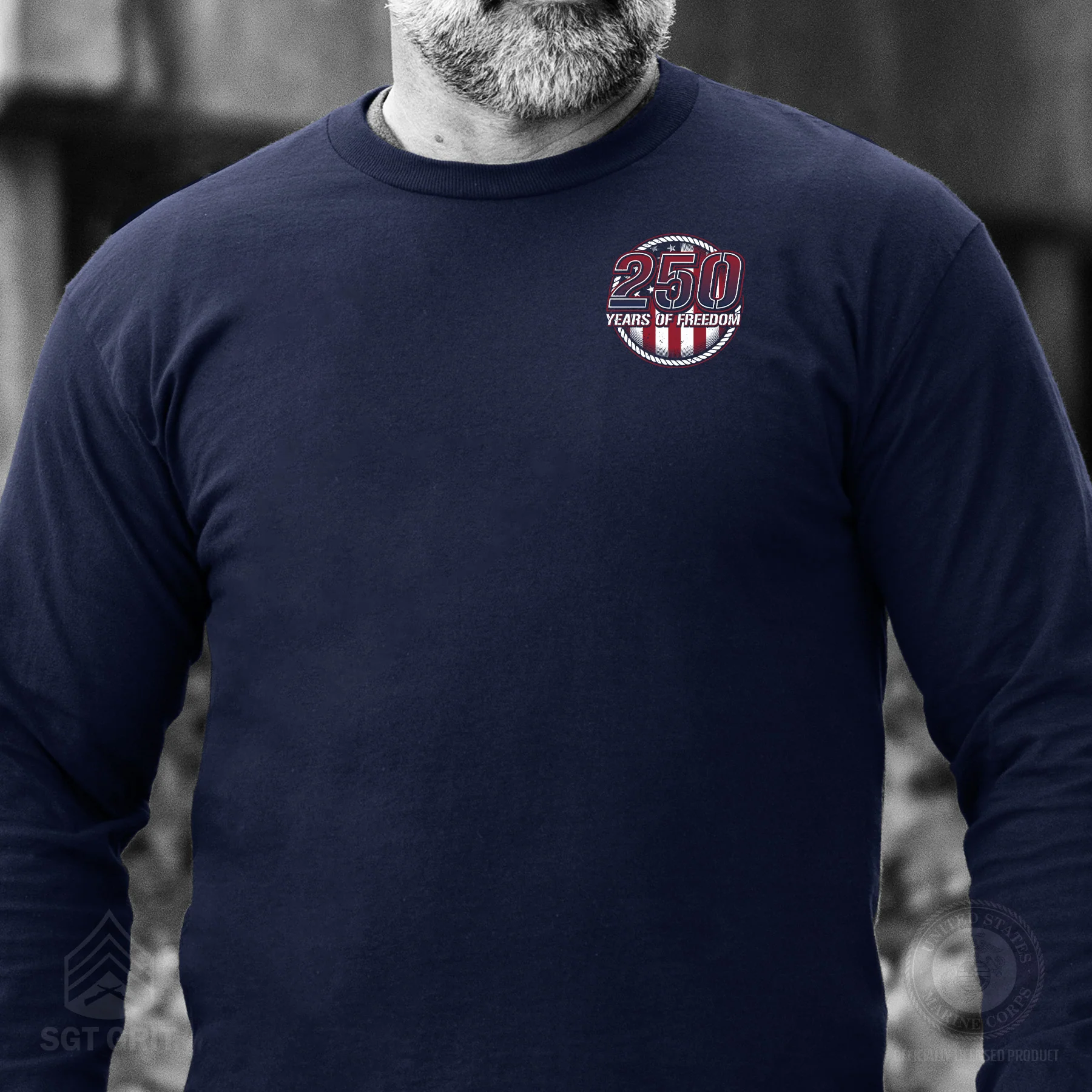 250 Years of Freedom Long Sleeve T-Shirt - Back Design - Image 6