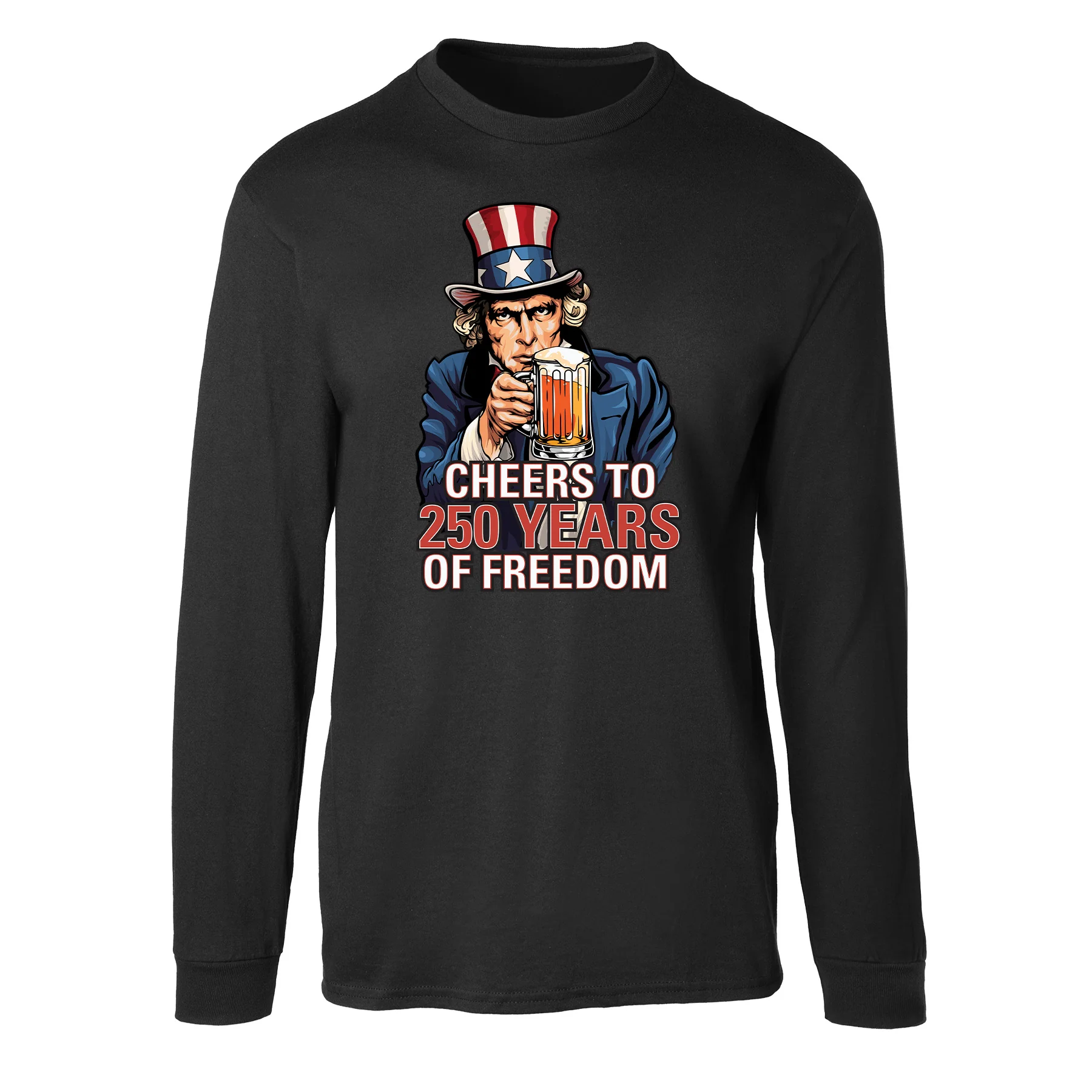 Cheers to 250 Years of Freedom Long Sleeve T-Shirt - Image 3