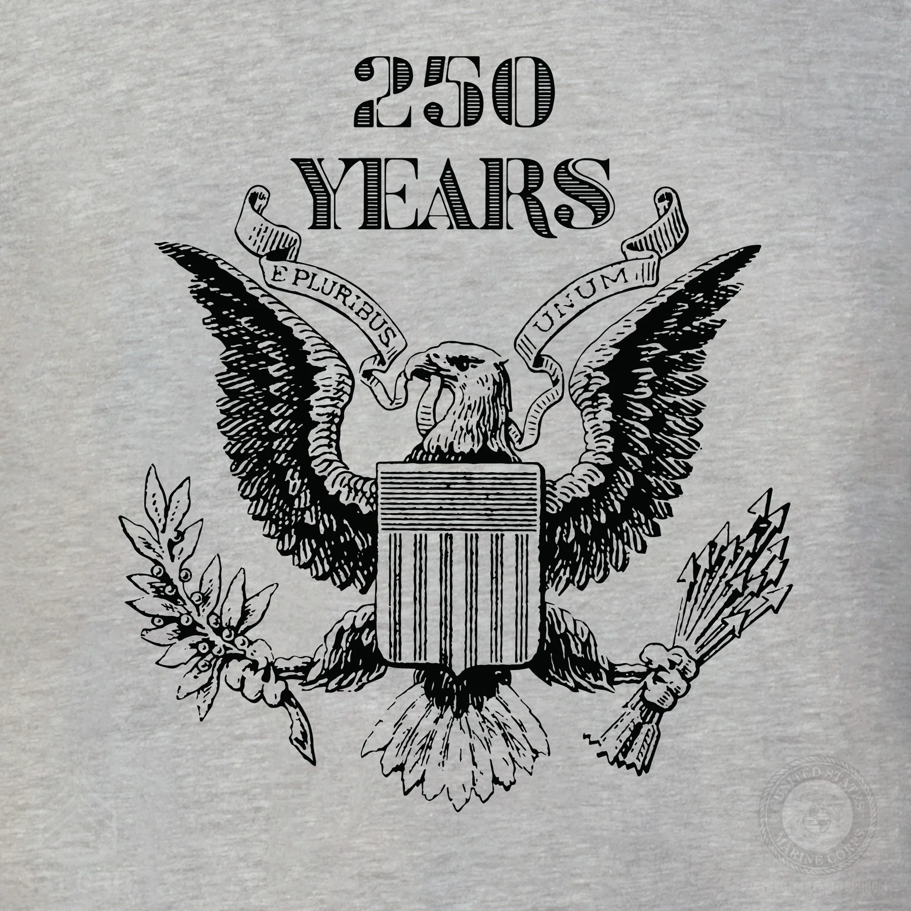 Vintage Eagle 250 Years Long Sleeve T-Shirt- Gray - Image 3