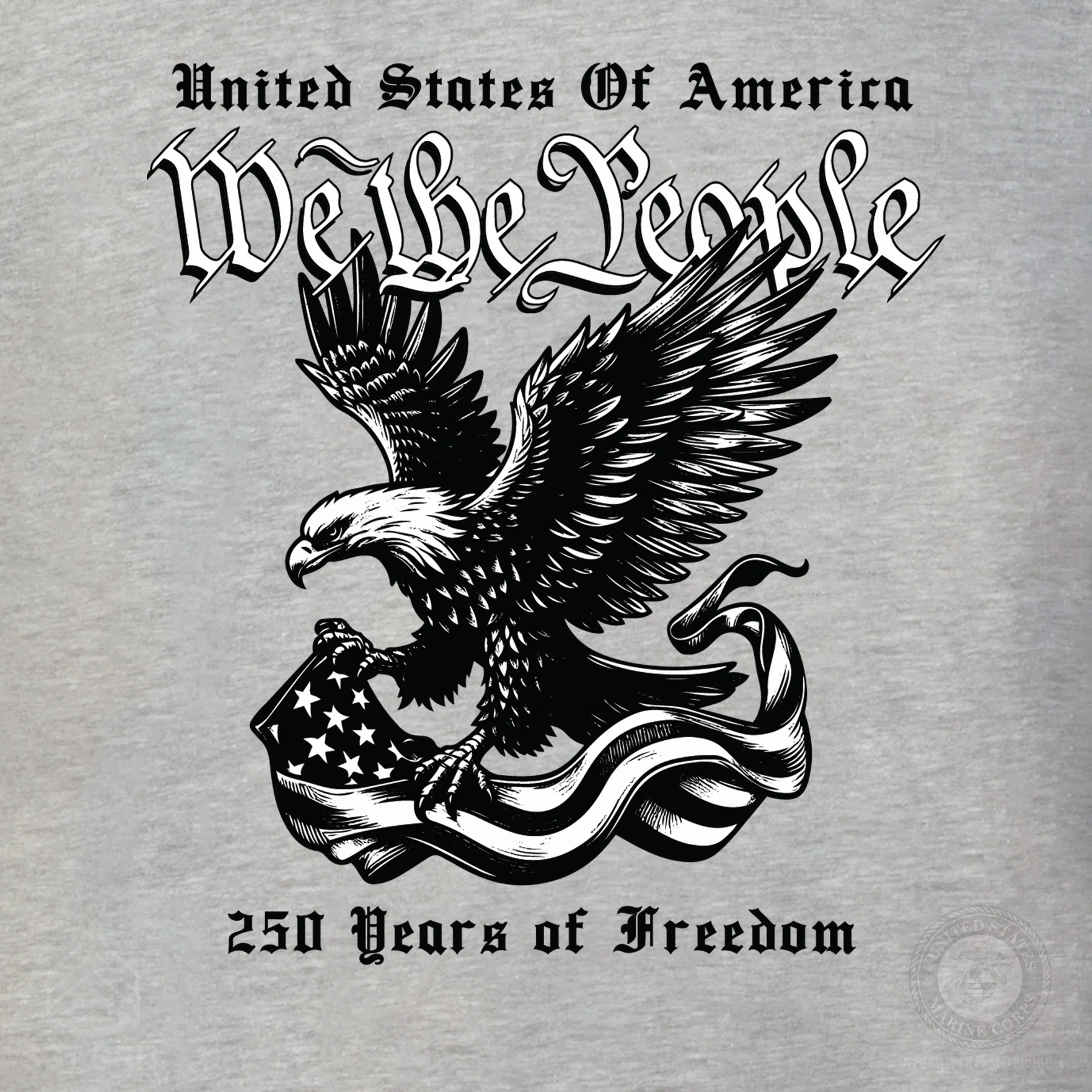 We The People 250 Years Eagle Long Sleeve T-Shirt- Back Design - Image 15