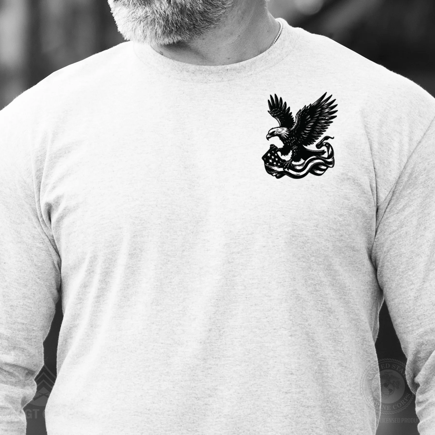We The People 250 Years Eagle Long Sleeve T-Shirt- Back Design - Image 5