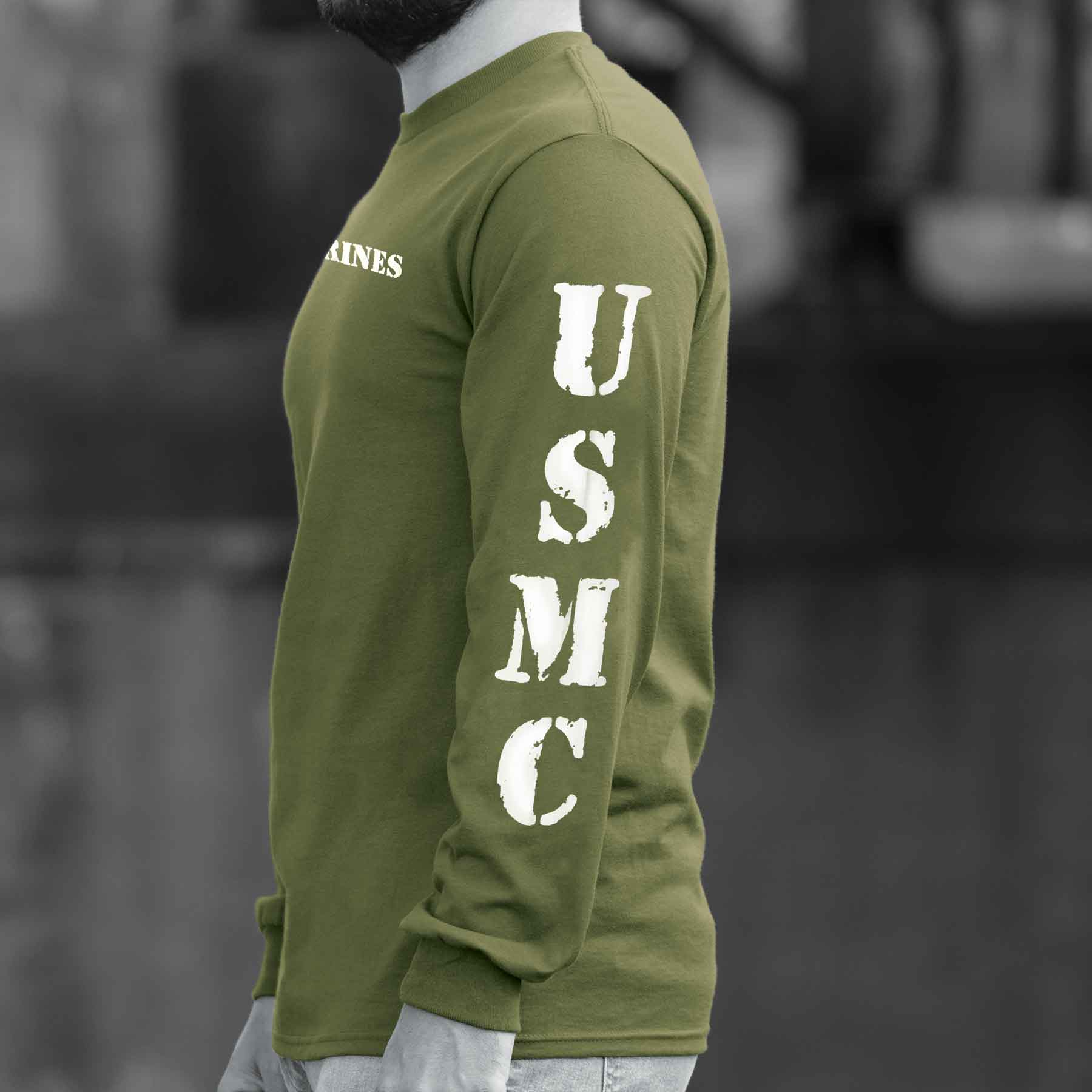 USMC OD Long Sleeve T-shirt - Image 8