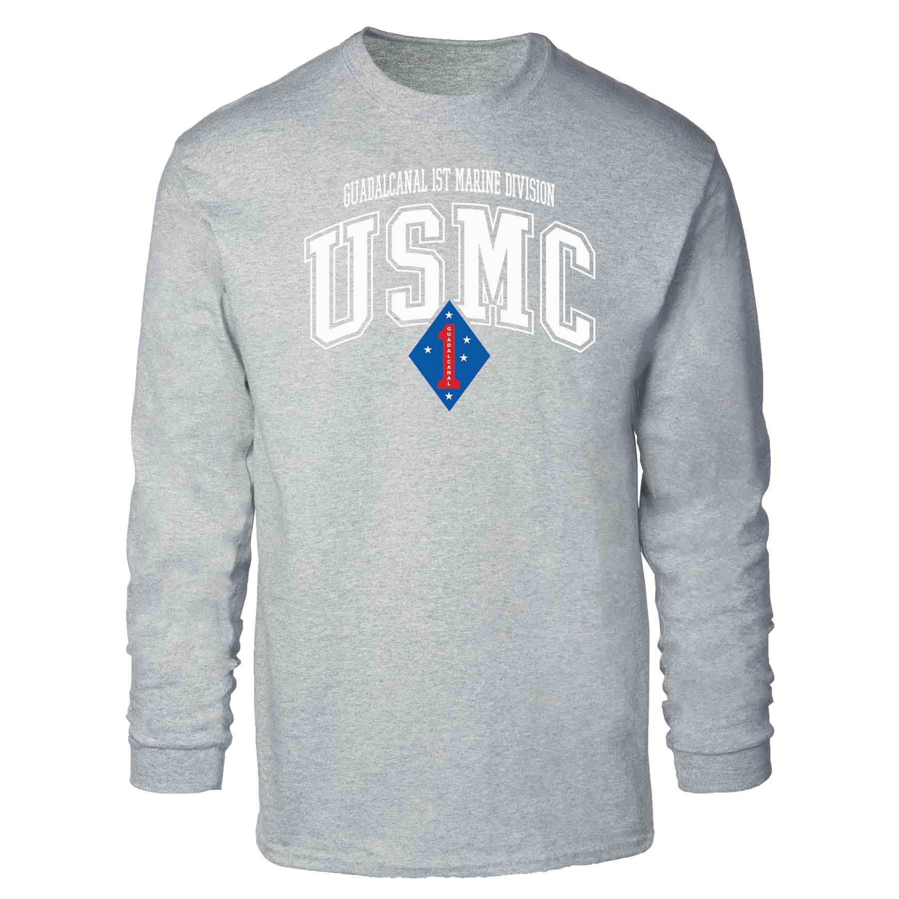 Guadalcanal 1st Marine Division Arched Long Sleeve T-shirt - Image 2