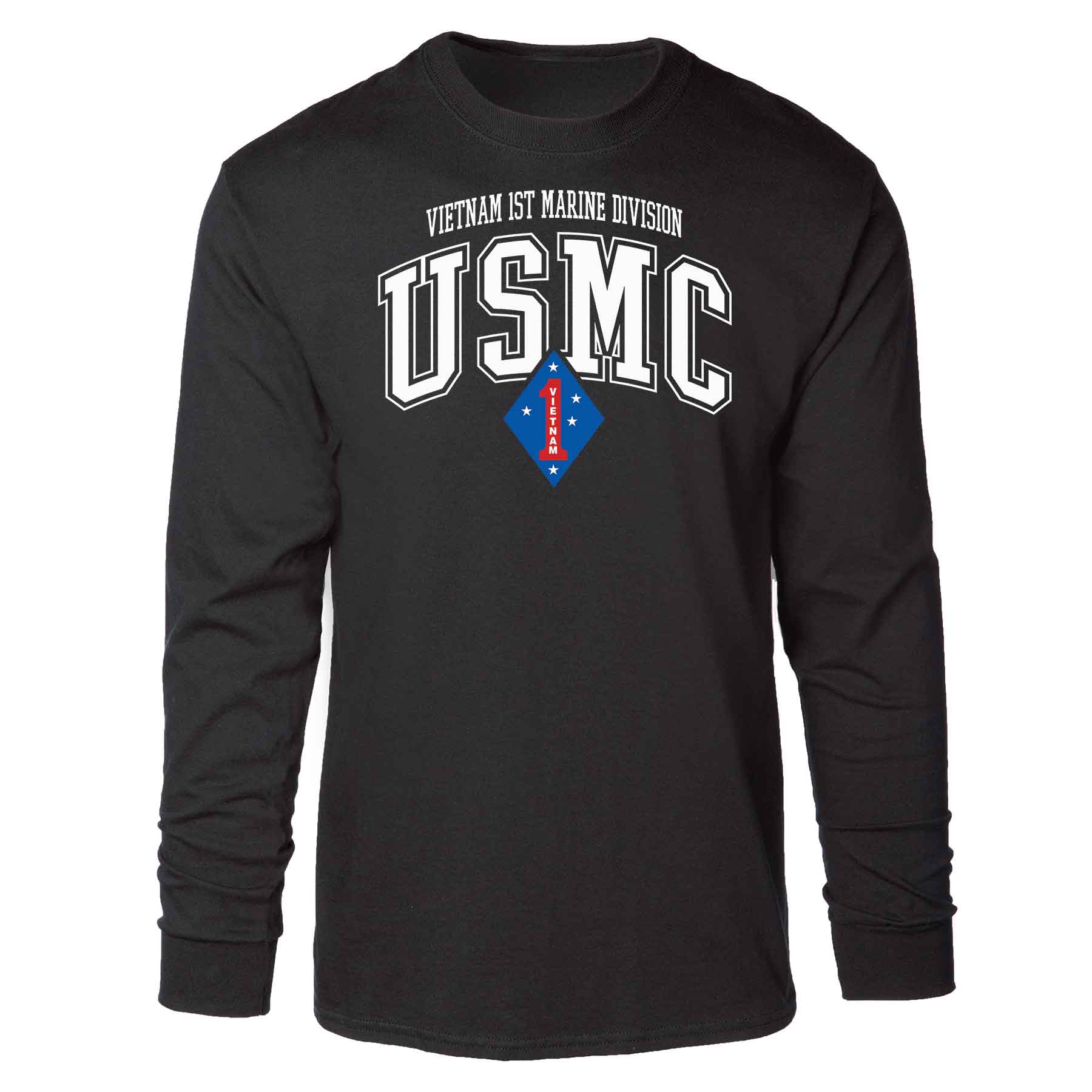 Vietnam 1st Marine Division Arched Long Sleeve T-shirt