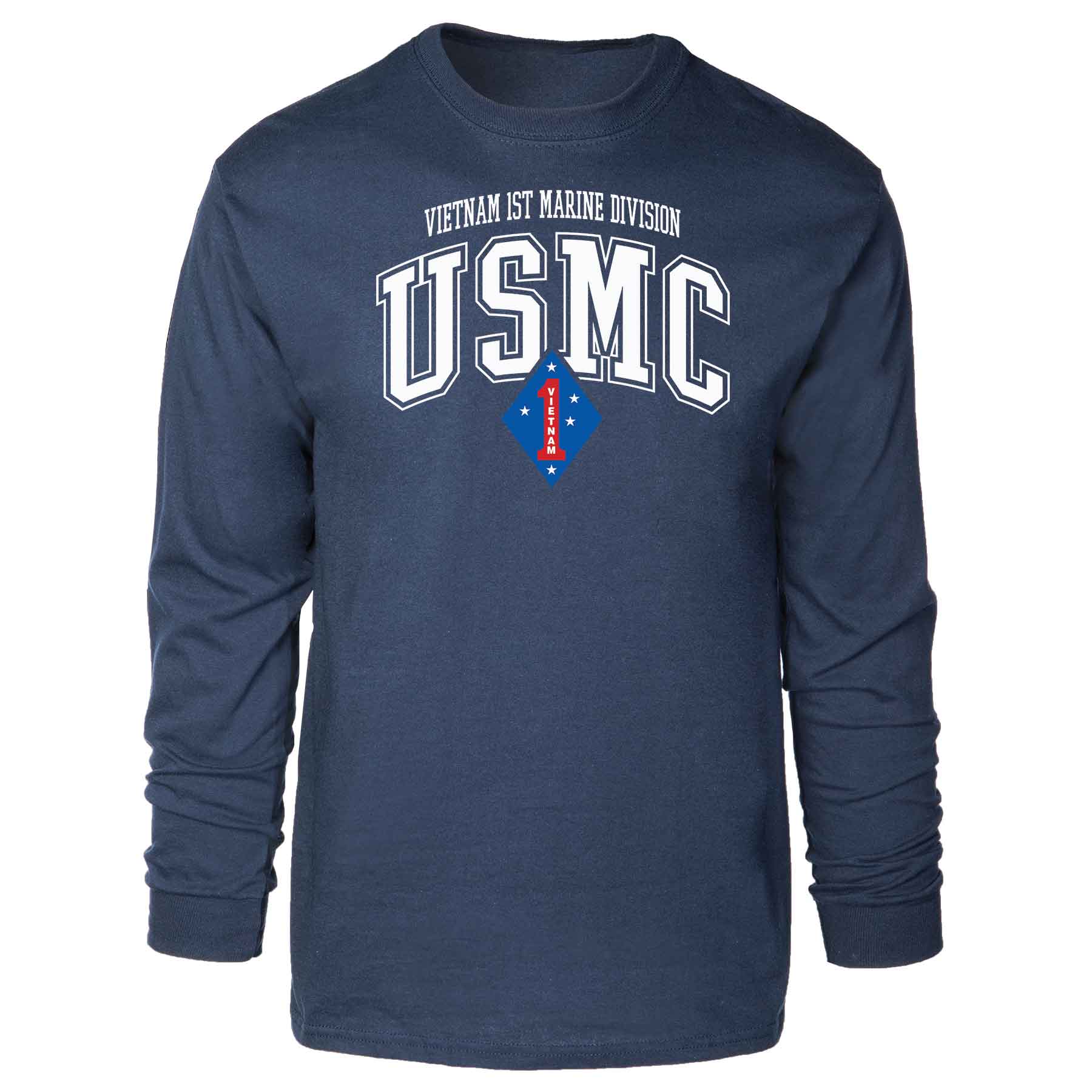 Vietnam 1st Marine Division Arched Long Sleeve T-shirt - Image 3