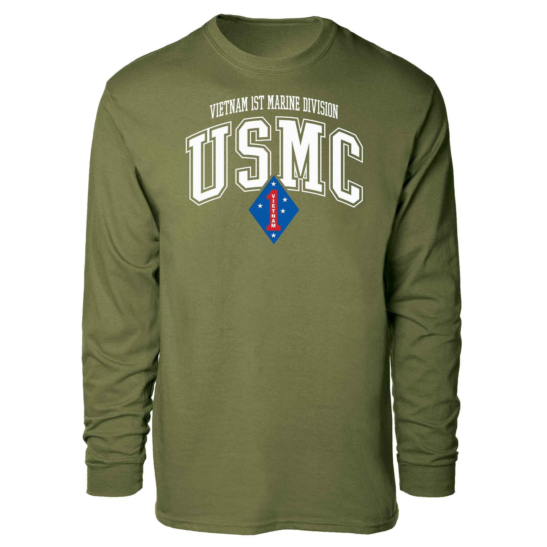 Vietnam 1st Marine Division Arched Long Sleeve T-shirt - Image 4