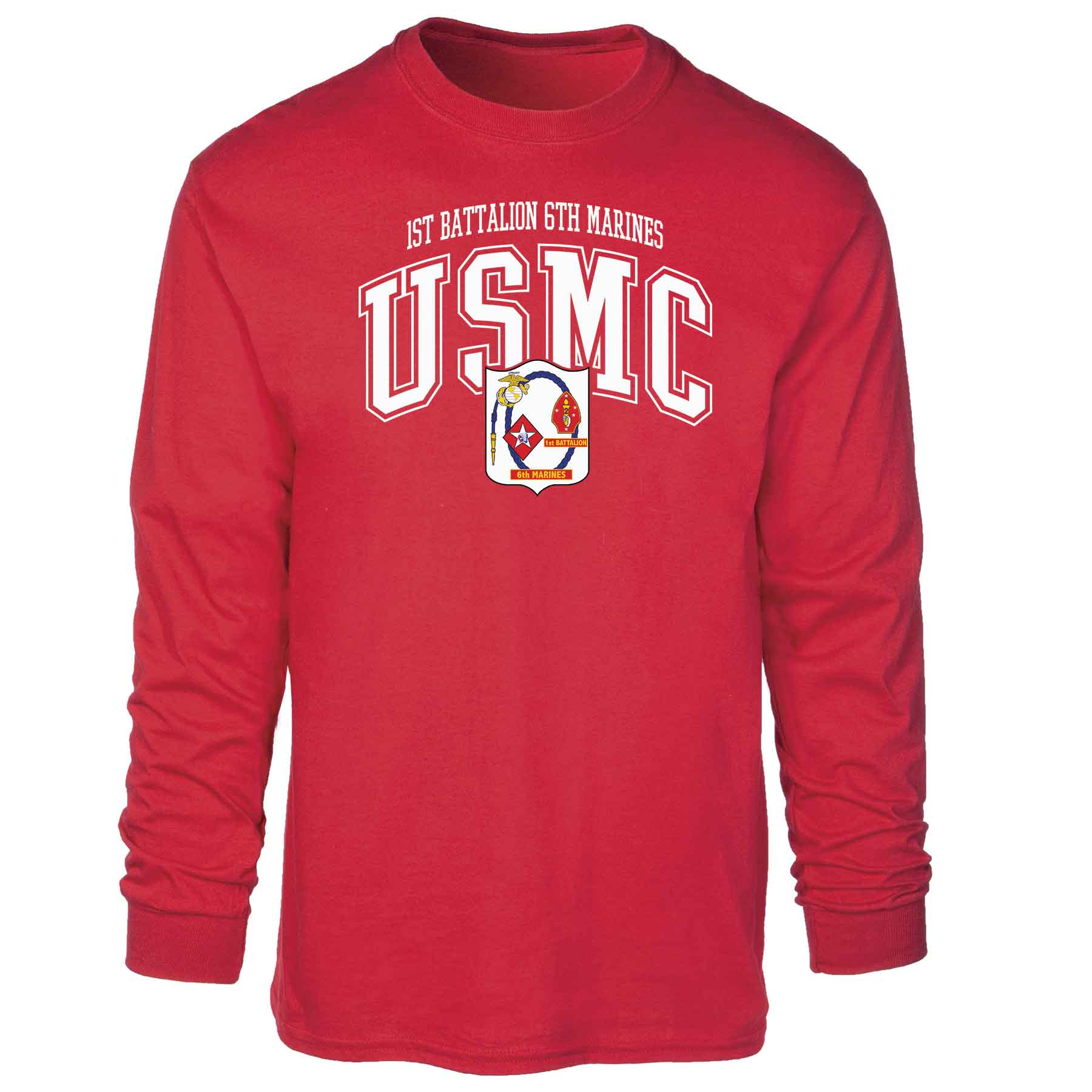 1st Battalion 6th Marines Arched Long Sleeve T-shirt - Image 5